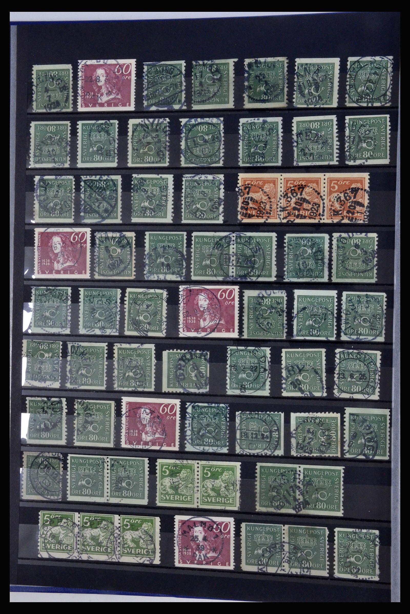 36316 010 - Postzegelverzameling 36316 Zweden stempels 1920-1938.