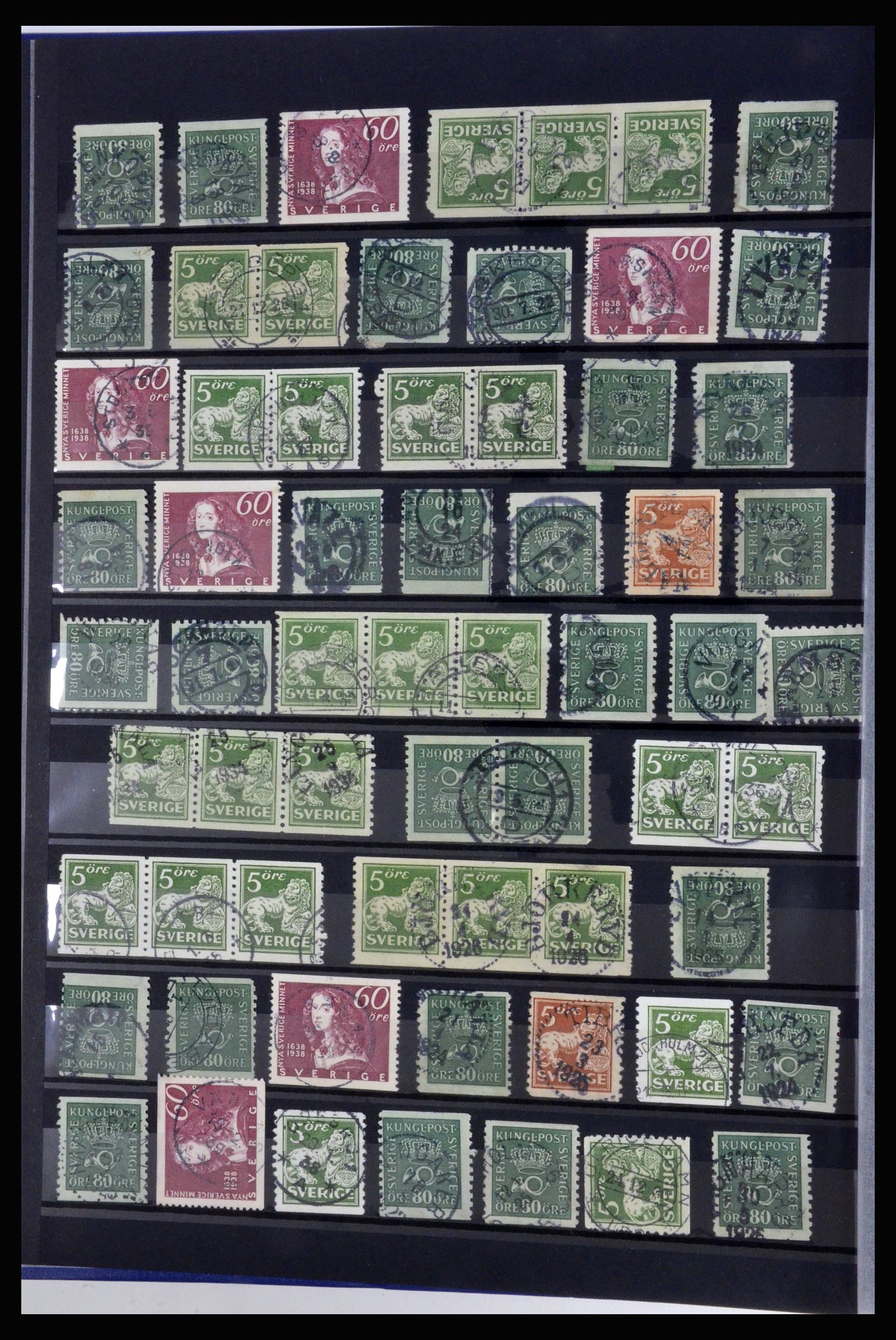 36316 012 - Postzegelverzameling 36316 Zweden stempels 1920-1938.