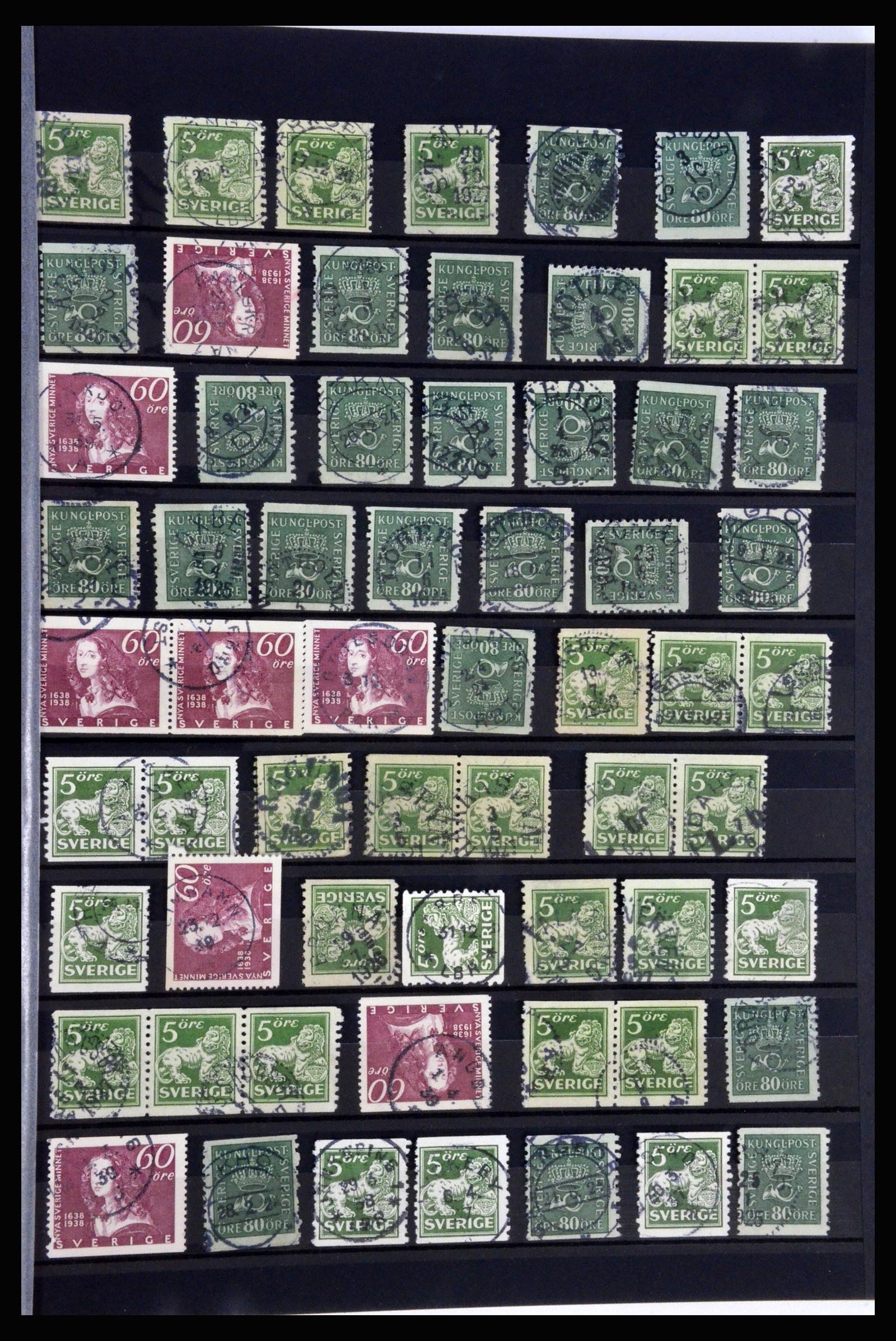 36316 019 - Postzegelverzameling 36316 Zweden stempels 1920-1938.