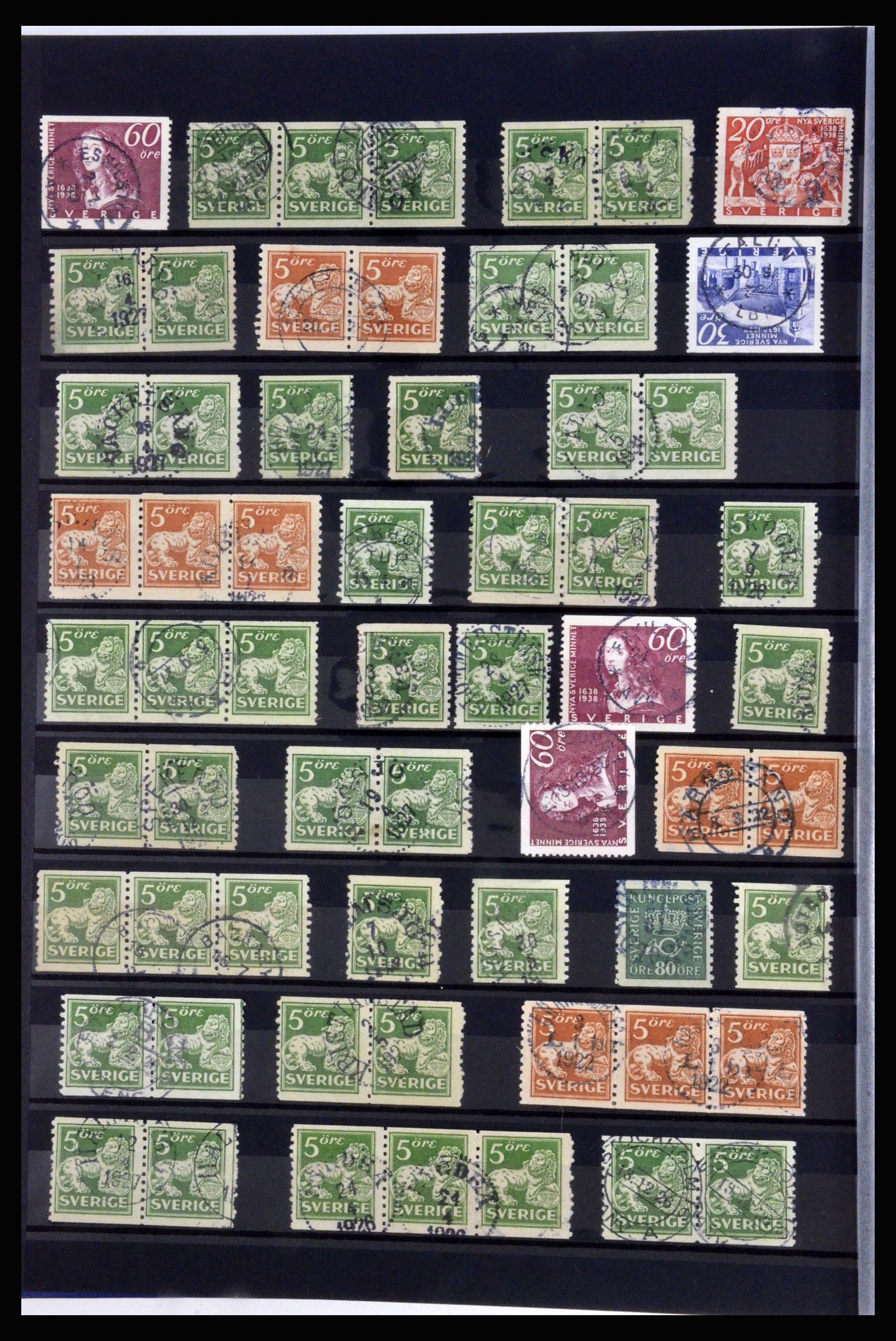 36316 020 - Postzegelverzameling 36316 Zweden stempels 1920-1938.