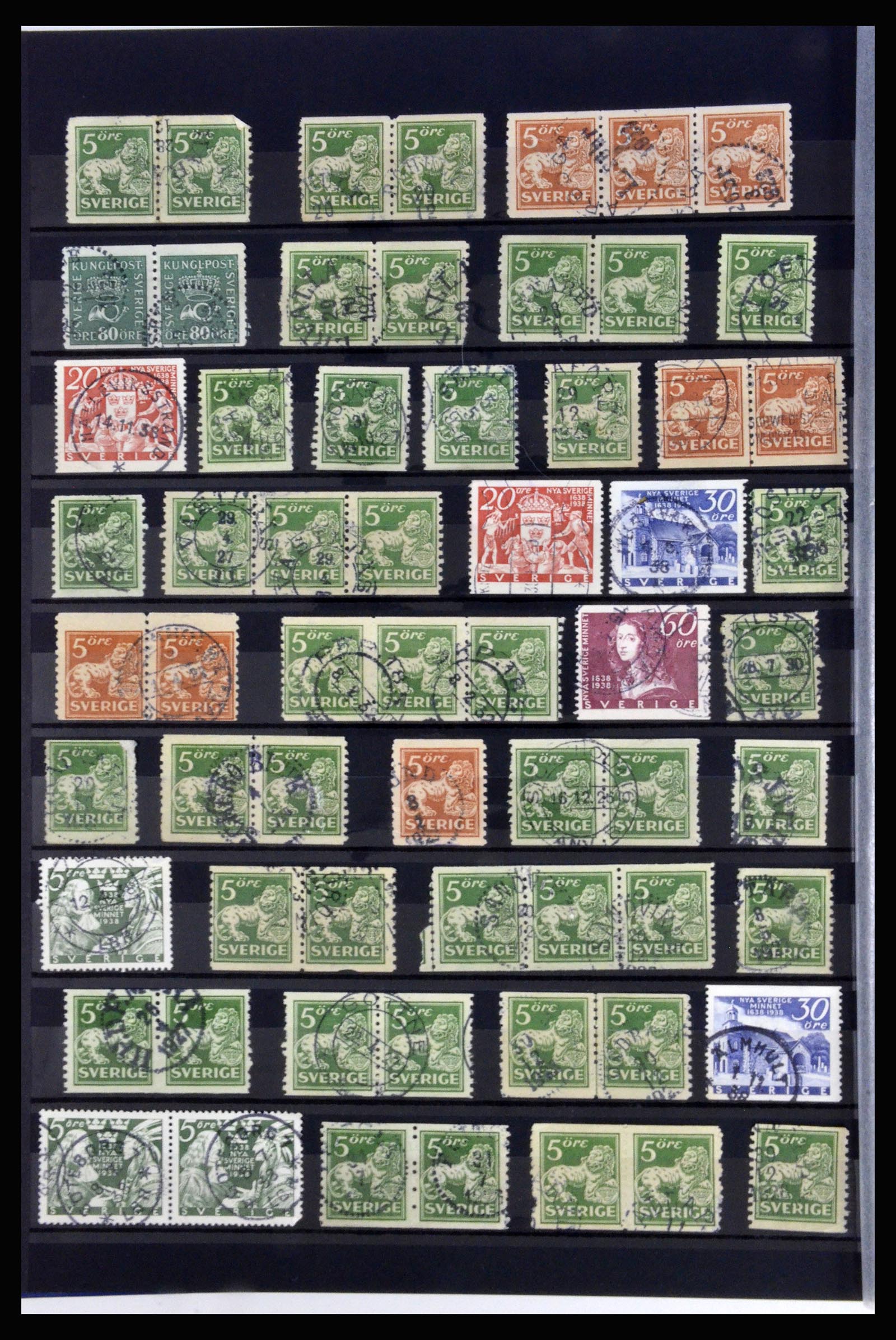 36316 022 - Postzegelverzameling 36316 Zweden stempels 1920-1938.