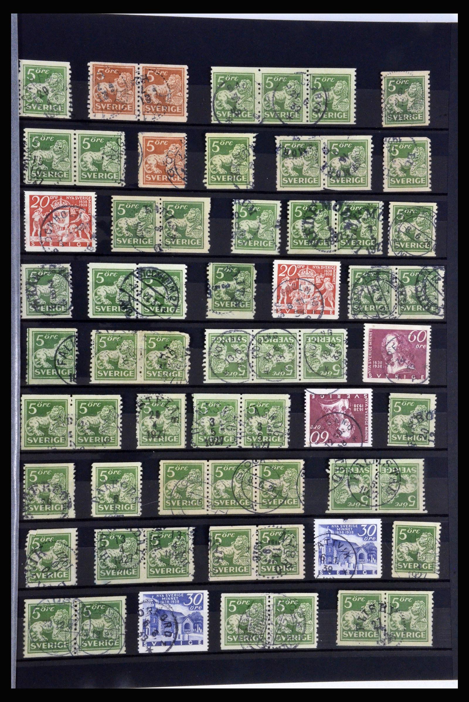 36316 023 - Stamp collection 36316 Sweden cancellations 1920-1938.