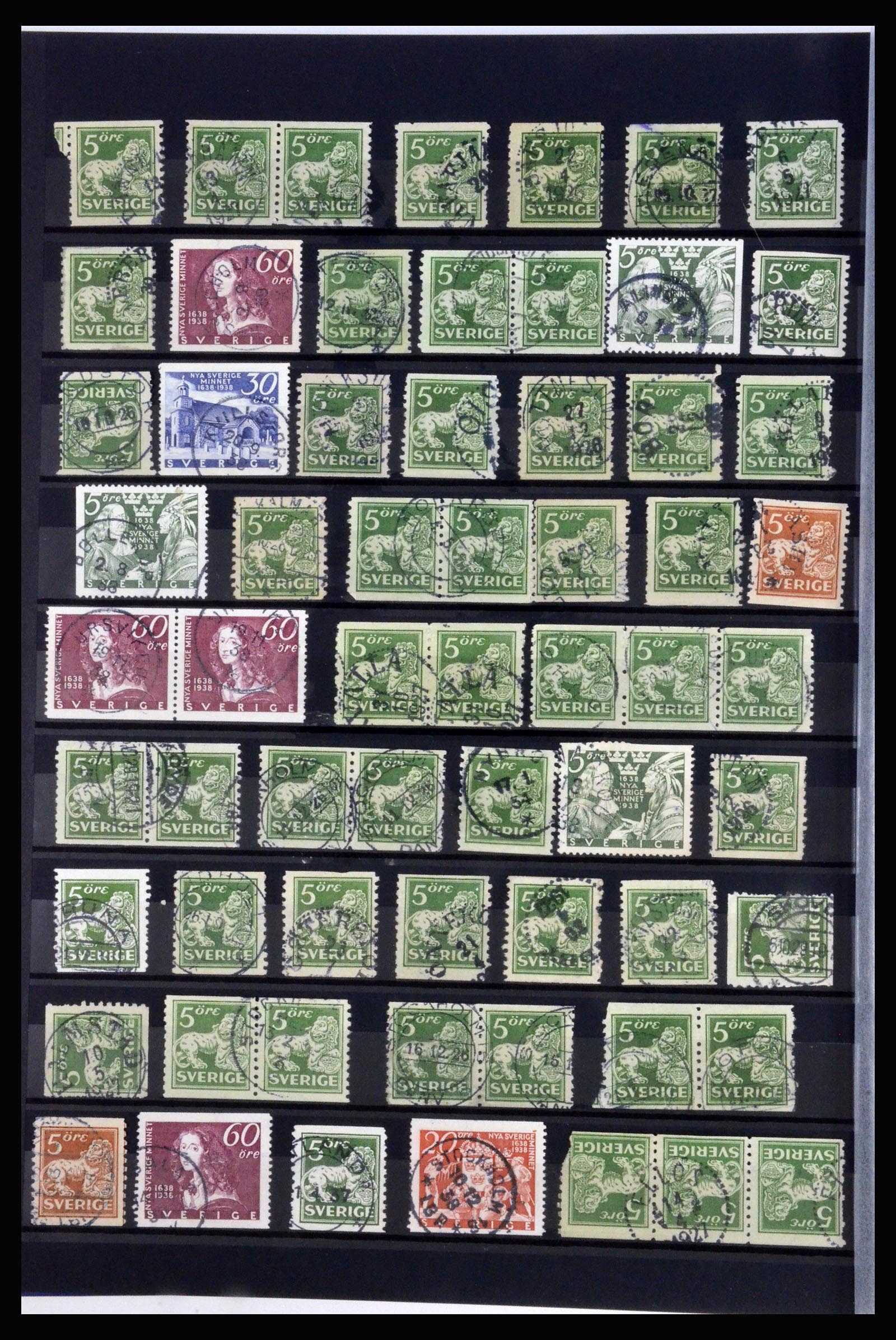 36316 024 - Postzegelverzameling 36316 Zweden stempels 1920-1938.