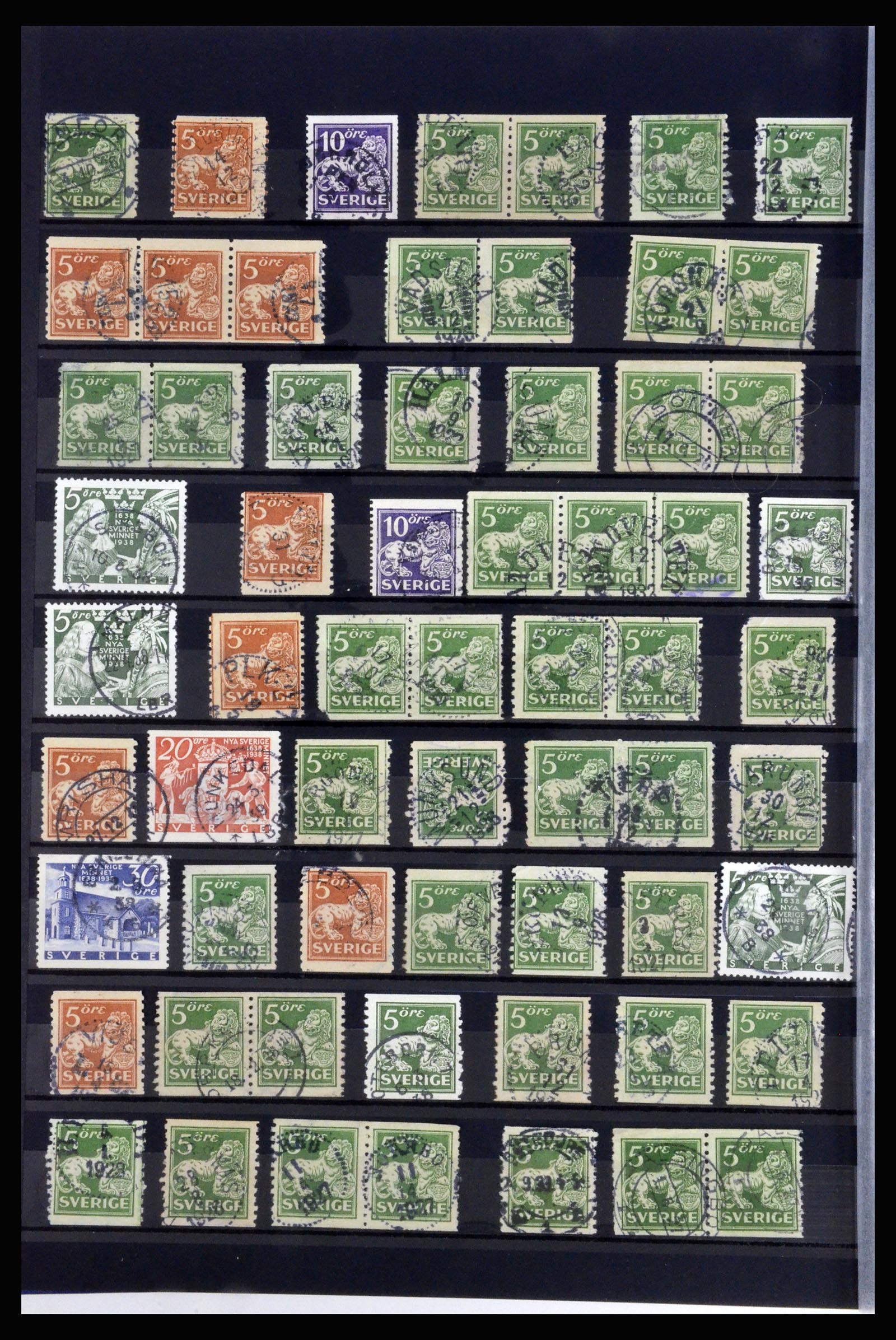 36316 026 - Stamp collection 36316 Sweden cancellations 1920-1938.