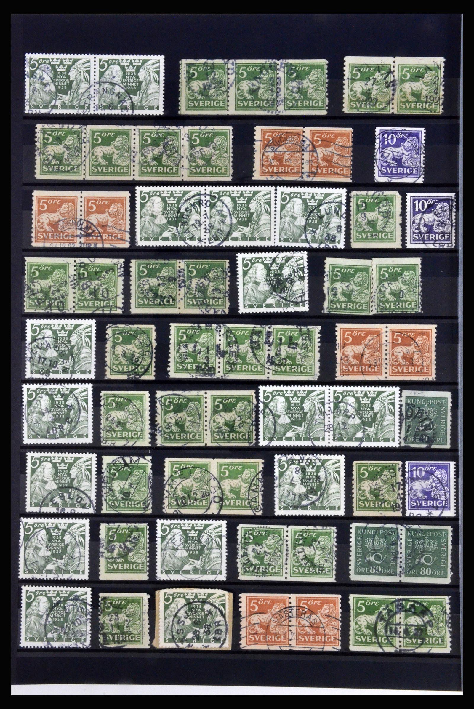 36316 028 - Postzegelverzameling 36316 Zweden stempels 1920-1938.