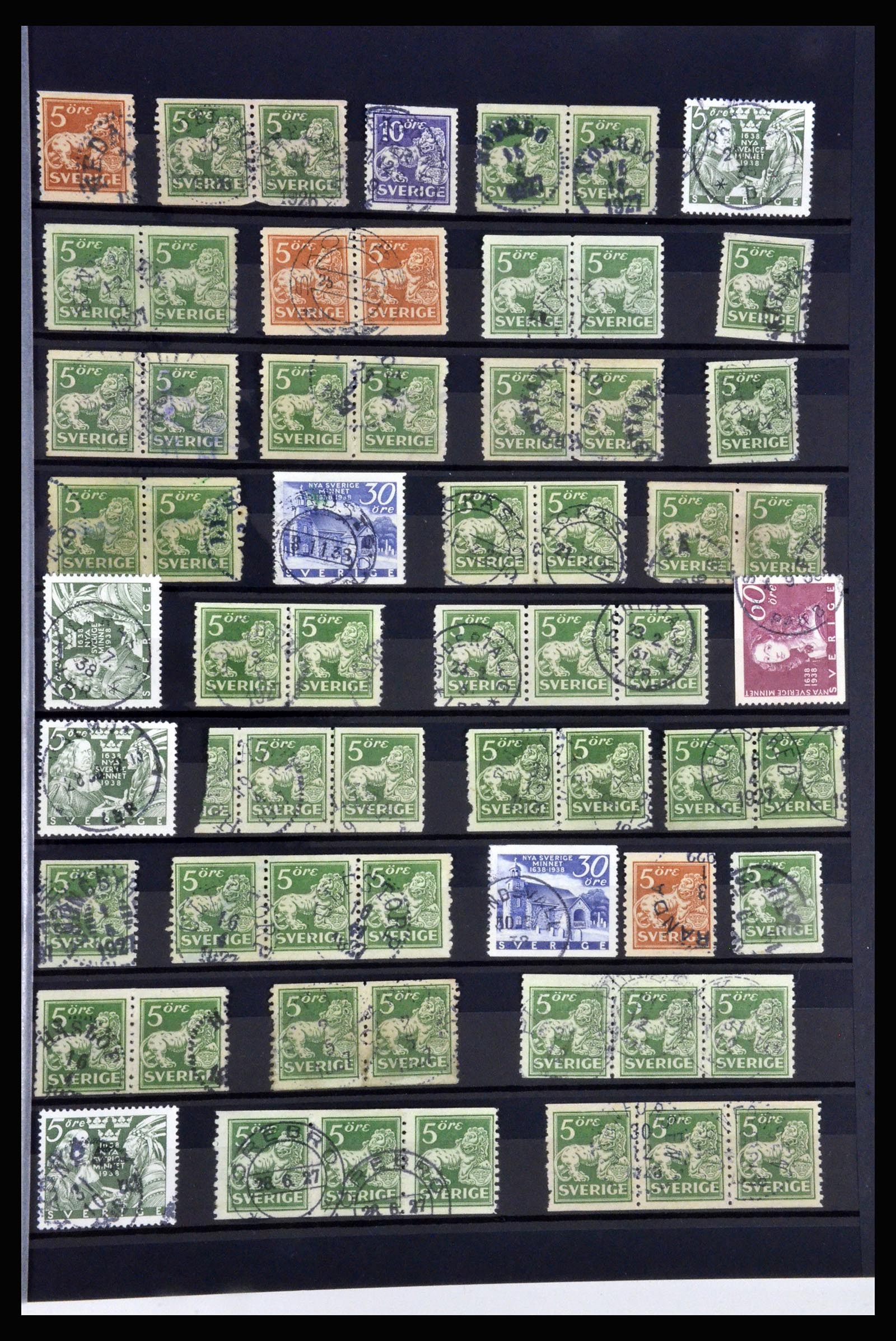 36316 029 - Postzegelverzameling 36316 Zweden stempels 1920-1938.