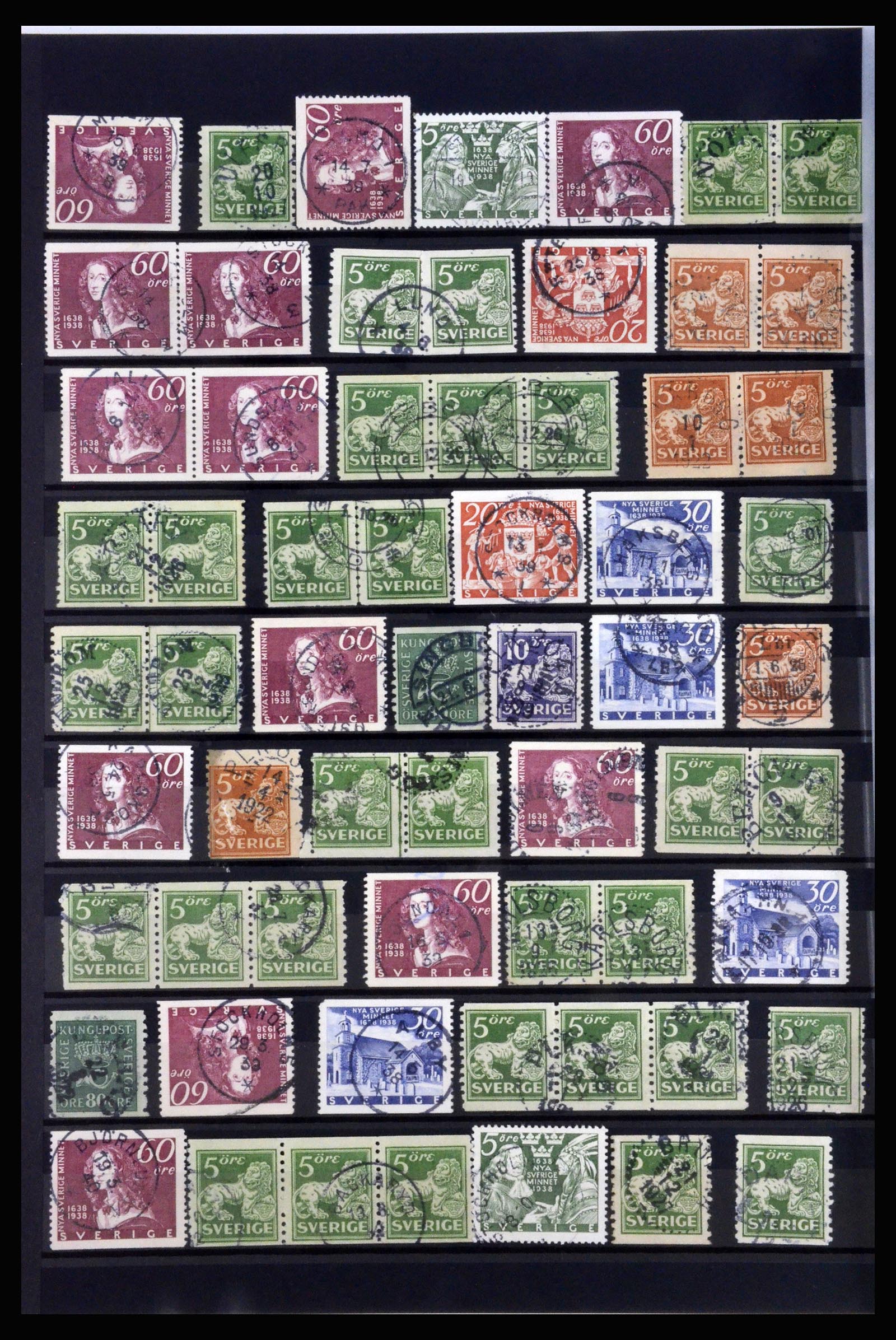 36316 032 - Postzegelverzameling 36316 Zweden stempels 1920-1938.