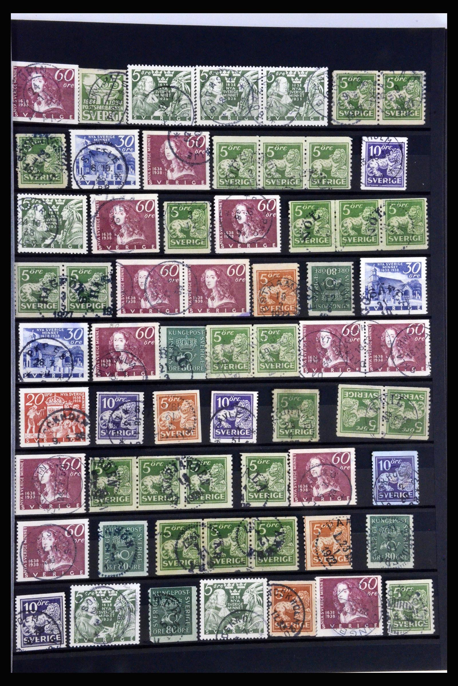 36316 033 - Postzegelverzameling 36316 Zweden stempels 1920-1938.