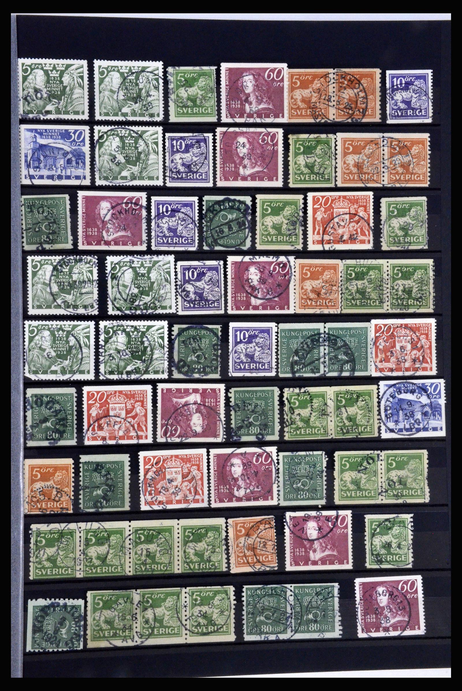 36316 035 - Postzegelverzameling 36316 Zweden stempels 1920-1938.