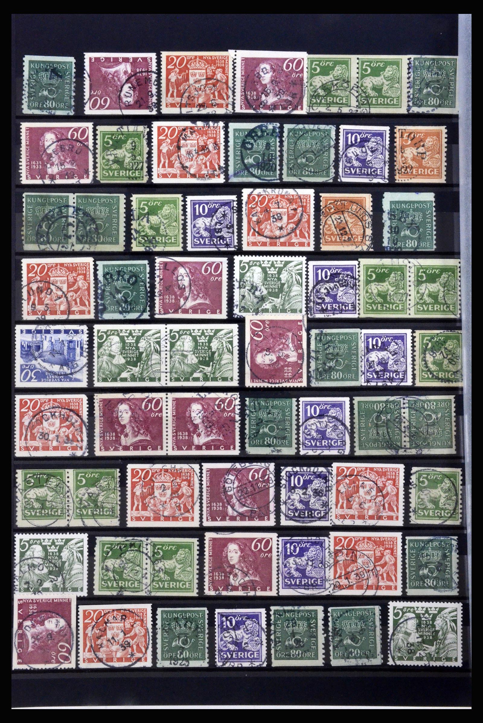 36316 036 - Stamp collection 36316 Sweden cancellations 1920-1938.