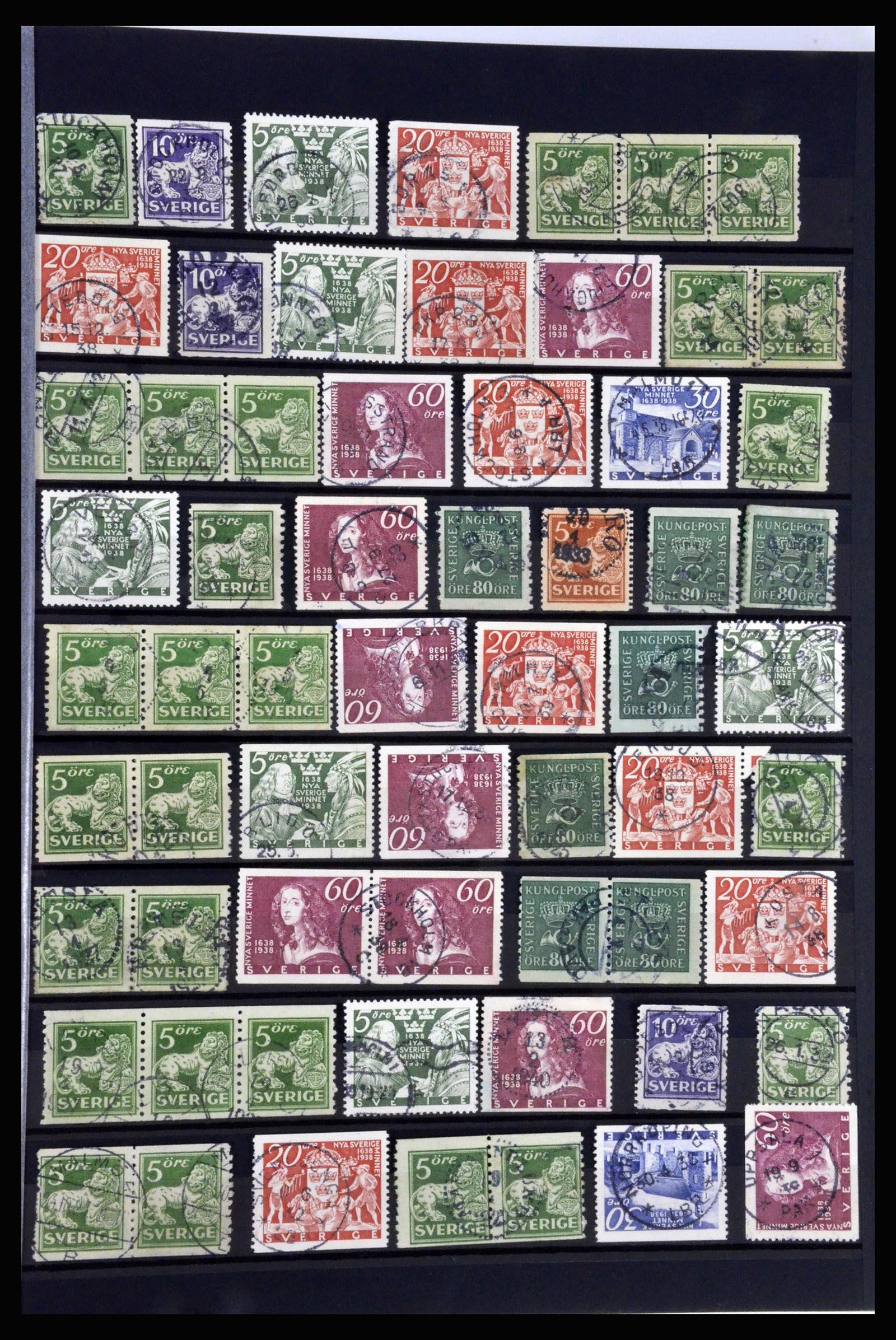 36316 037 - Stamp collection 36316 Sweden cancellations 1920-1938.