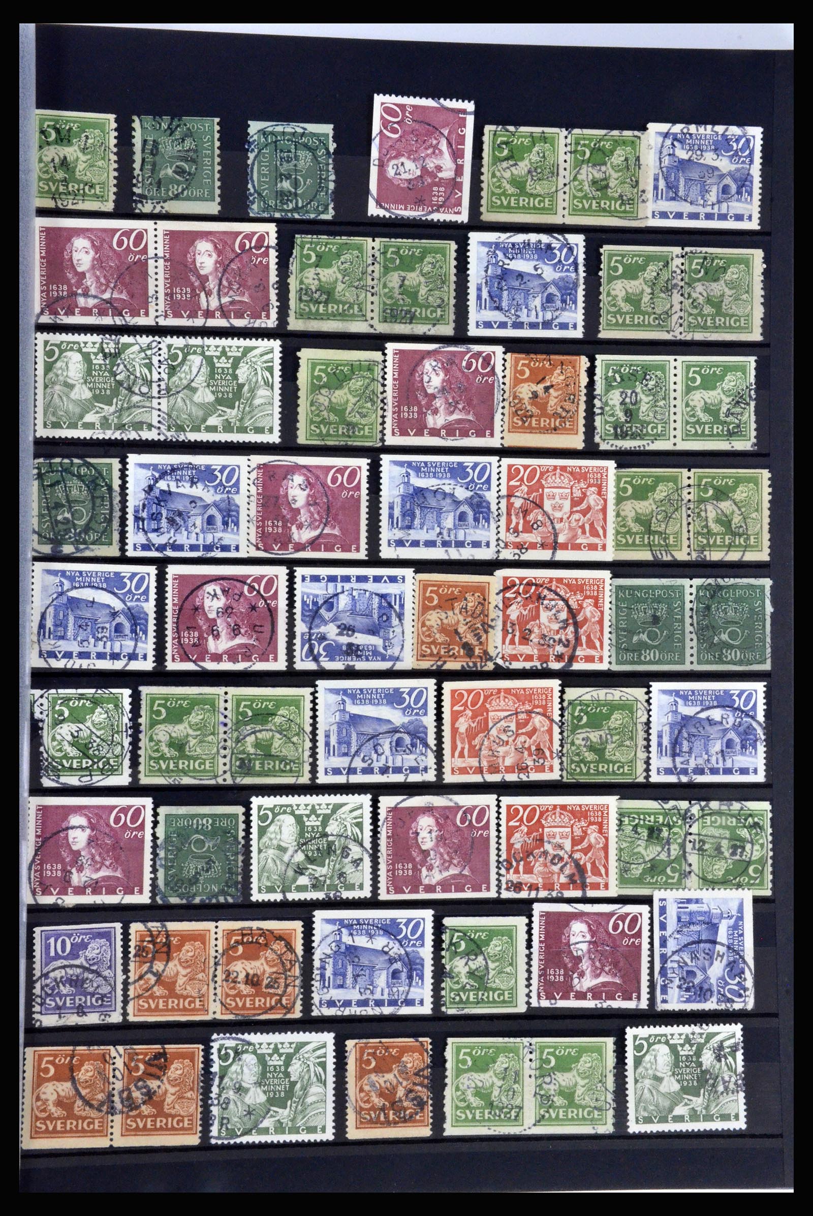 36316 039 - Postzegelverzameling 36316 Zweden stempels 1920-1938.