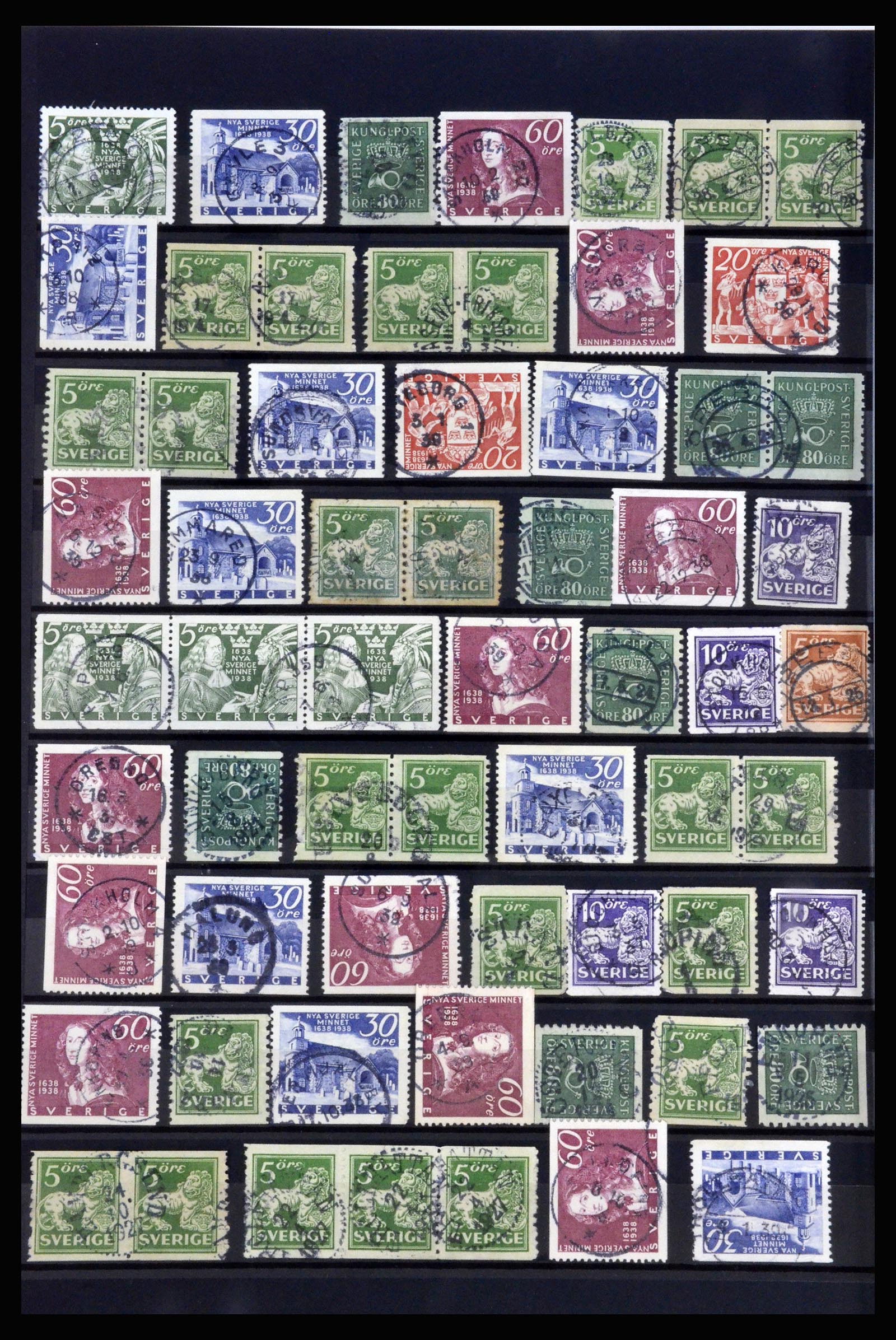 36316 040 - Postzegelverzameling 36316 Zweden stempels 1920-1938.