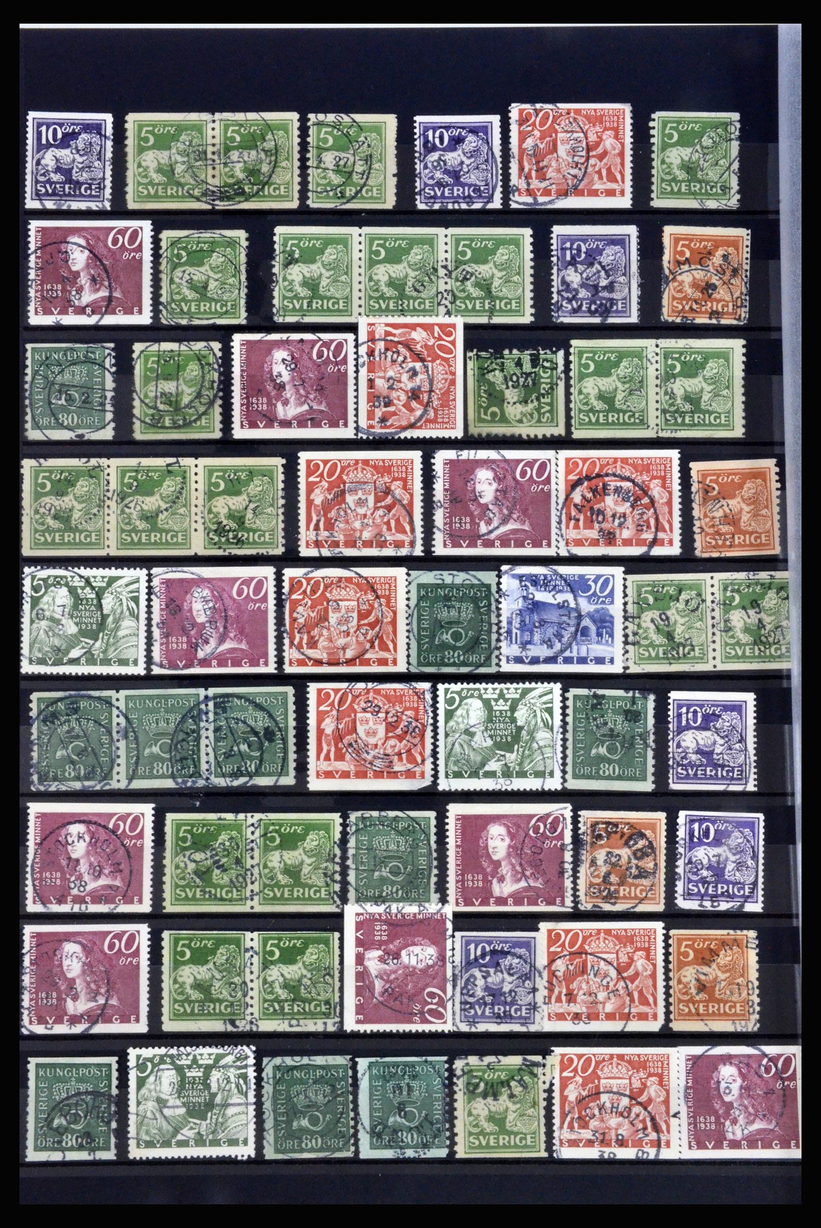36316 042 - Postzegelverzameling 36316 Zweden stempels 1920-1938.