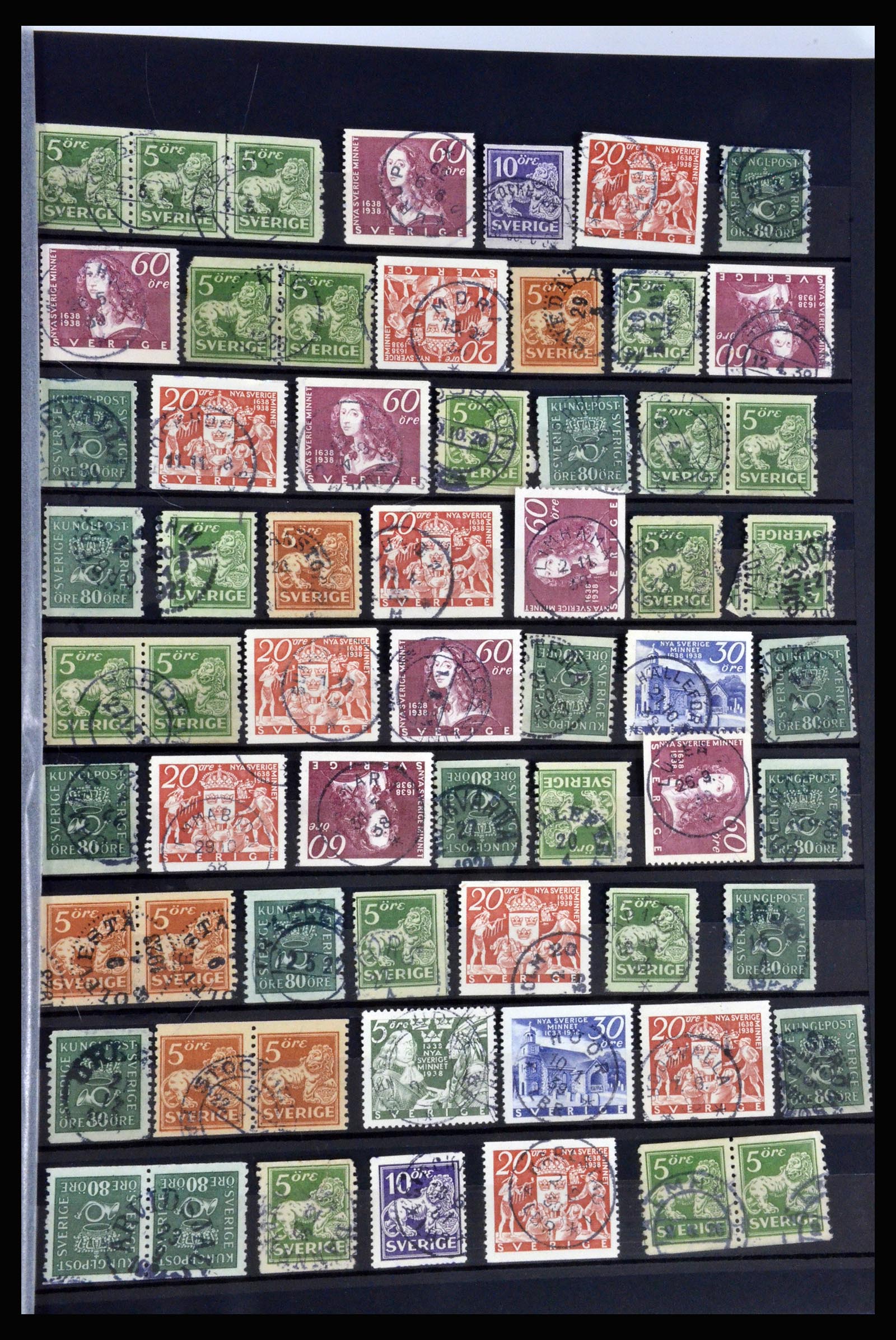 36316 043 - Postzegelverzameling 36316 Zweden stempels 1920-1938.