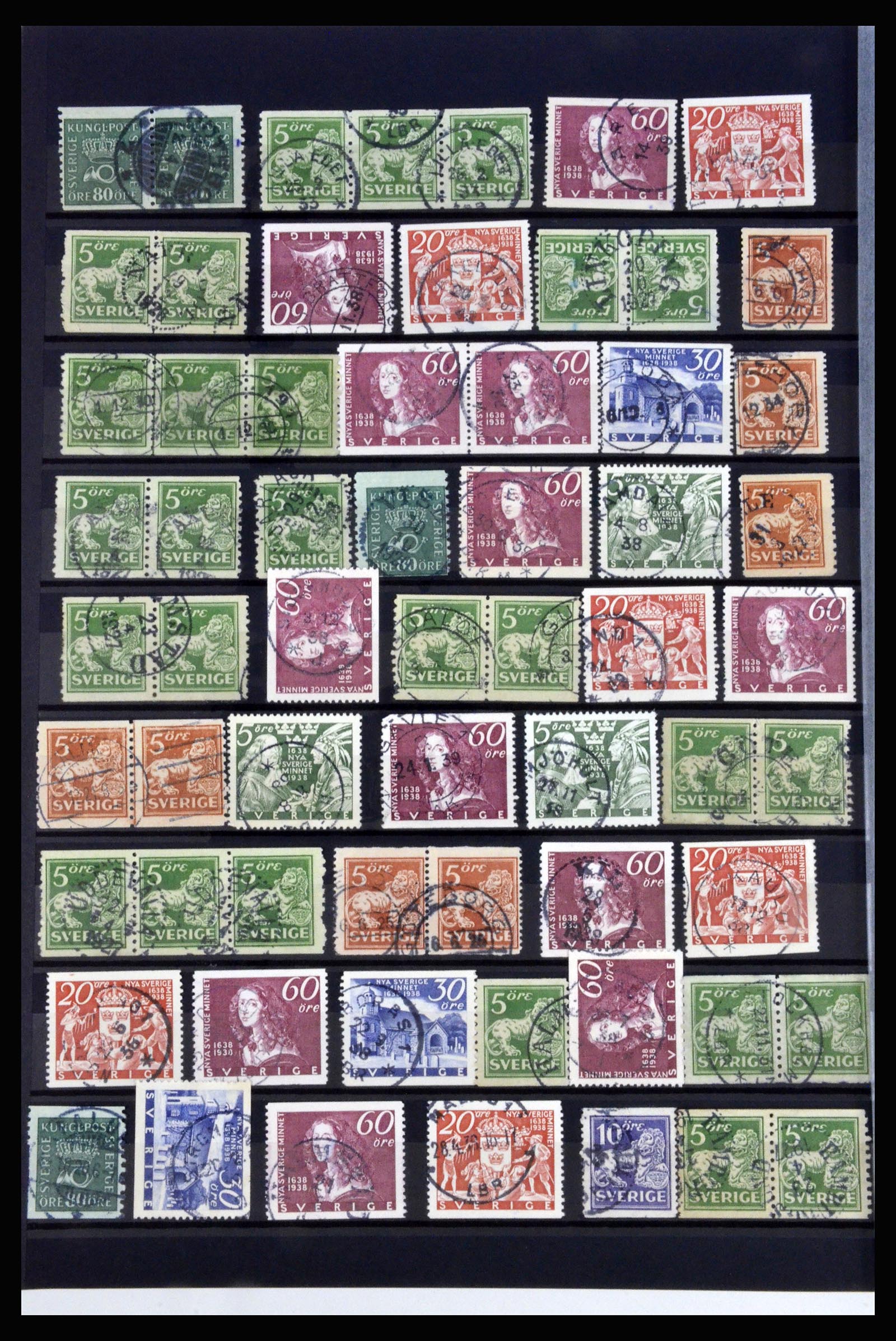 36316 044 - Postzegelverzameling 36316 Zweden stempels 1920-1938.