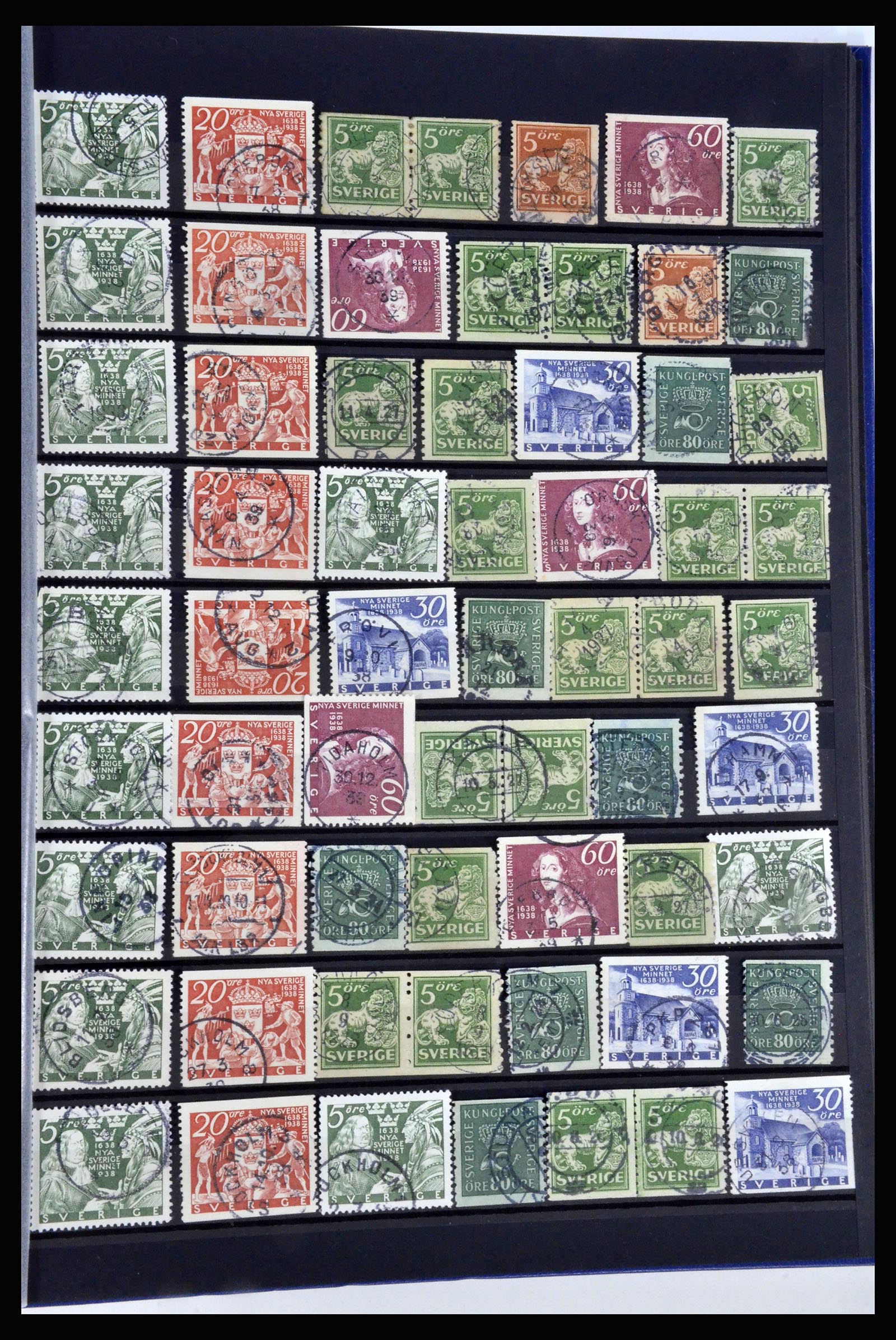 36316 045 - Postzegelverzameling 36316 Zweden stempels 1920-1938.