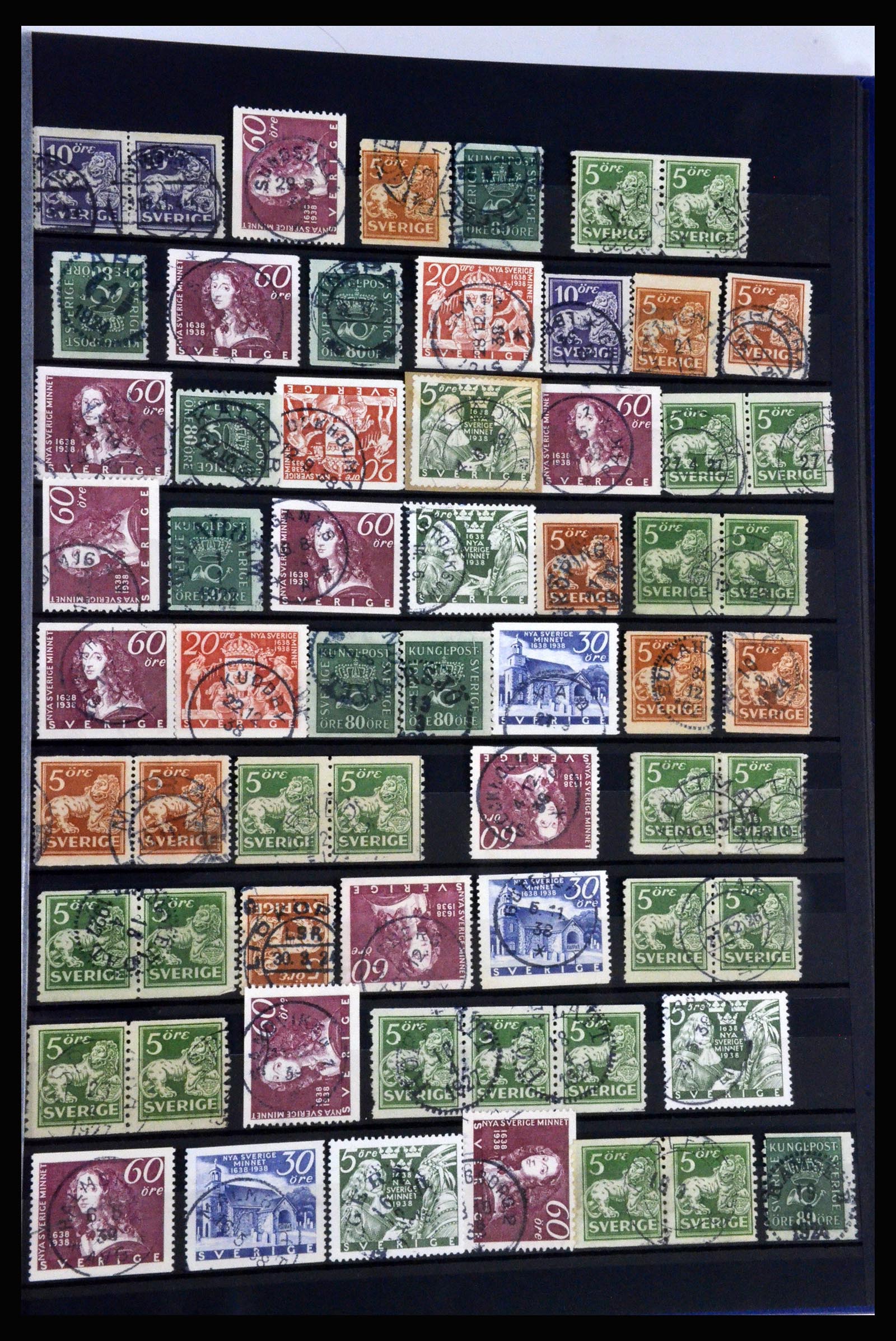 36316 047 - Postzegelverzameling 36316 Zweden stempels 1920-1938.