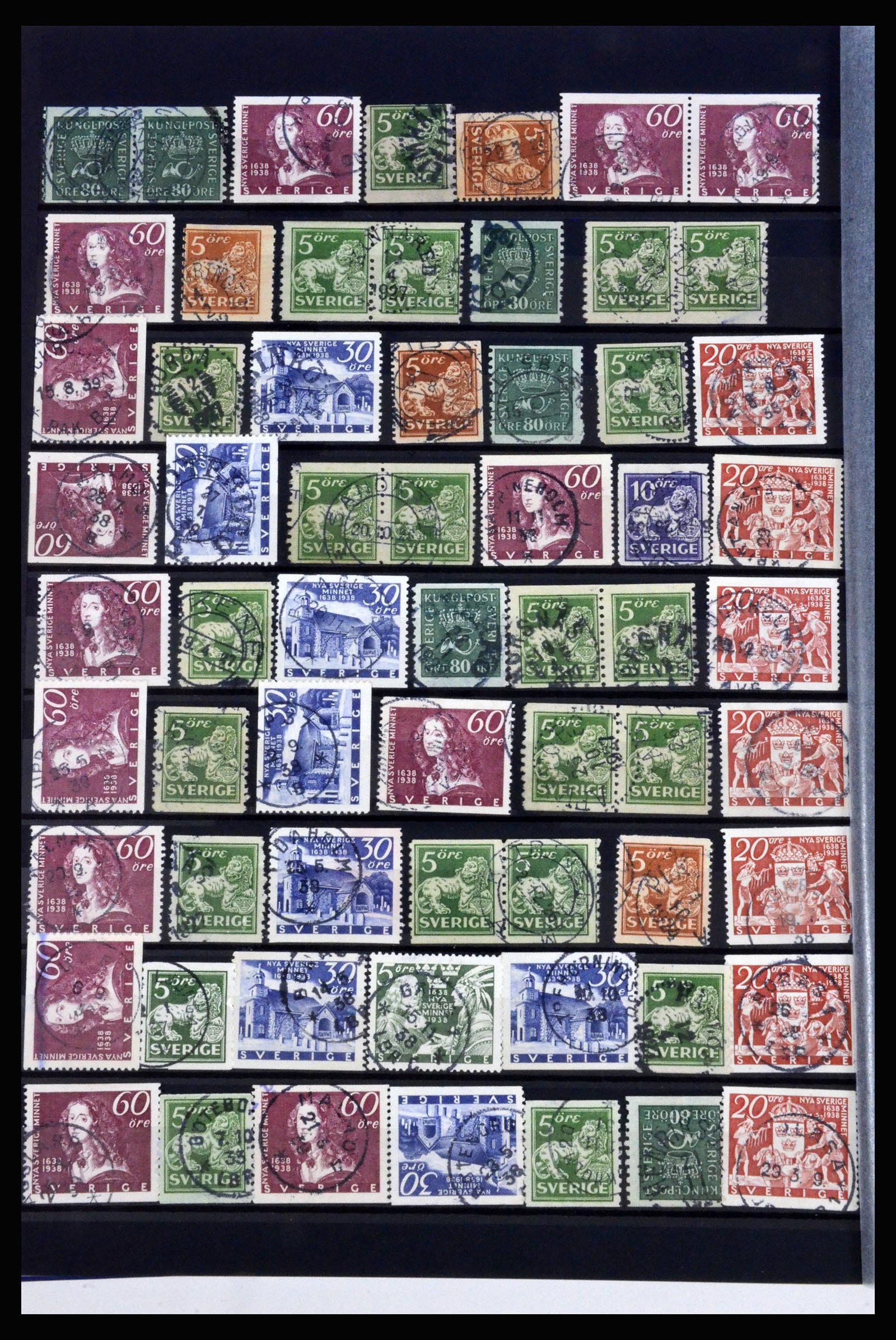36316 048 - Postzegelverzameling 36316 Zweden stempels 1920-1938.