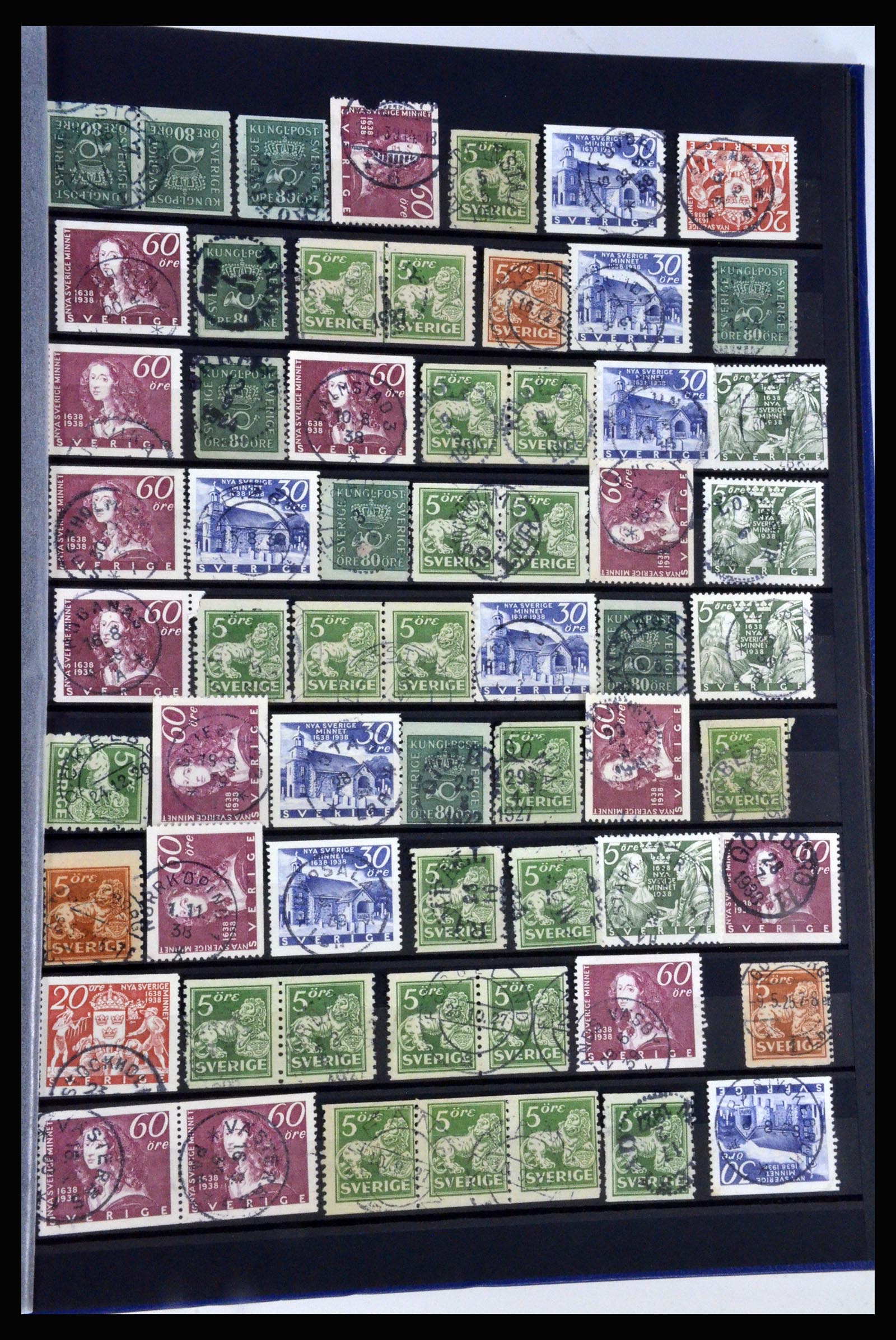 36316 049 - Postzegelverzameling 36316 Zweden stempels 1920-1938.