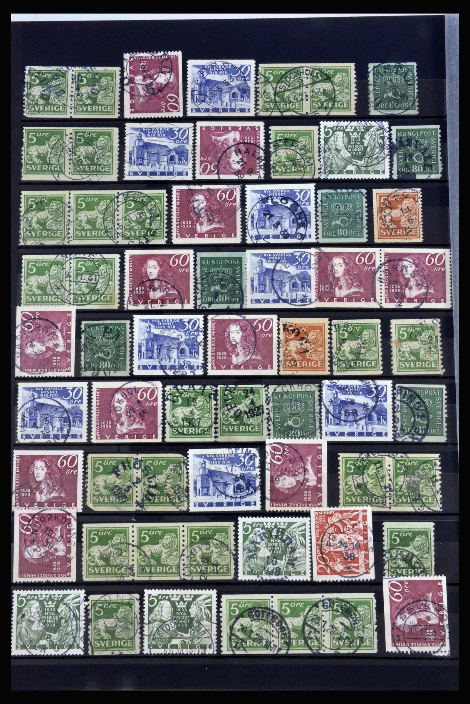 36316 050 - Postzegelverzameling 36316 Zweden stempels 1920-1938.