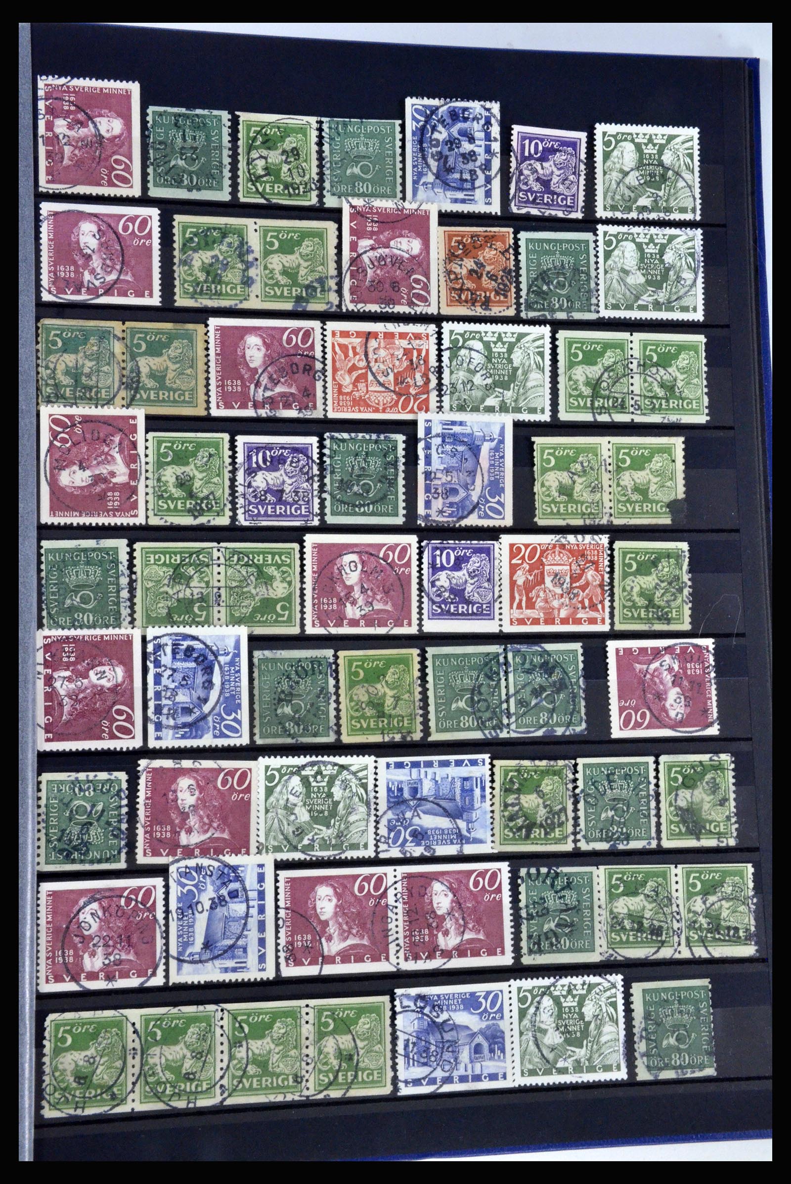 36316 051 - Postzegelverzameling 36316 Zweden stempels 1920-1938.