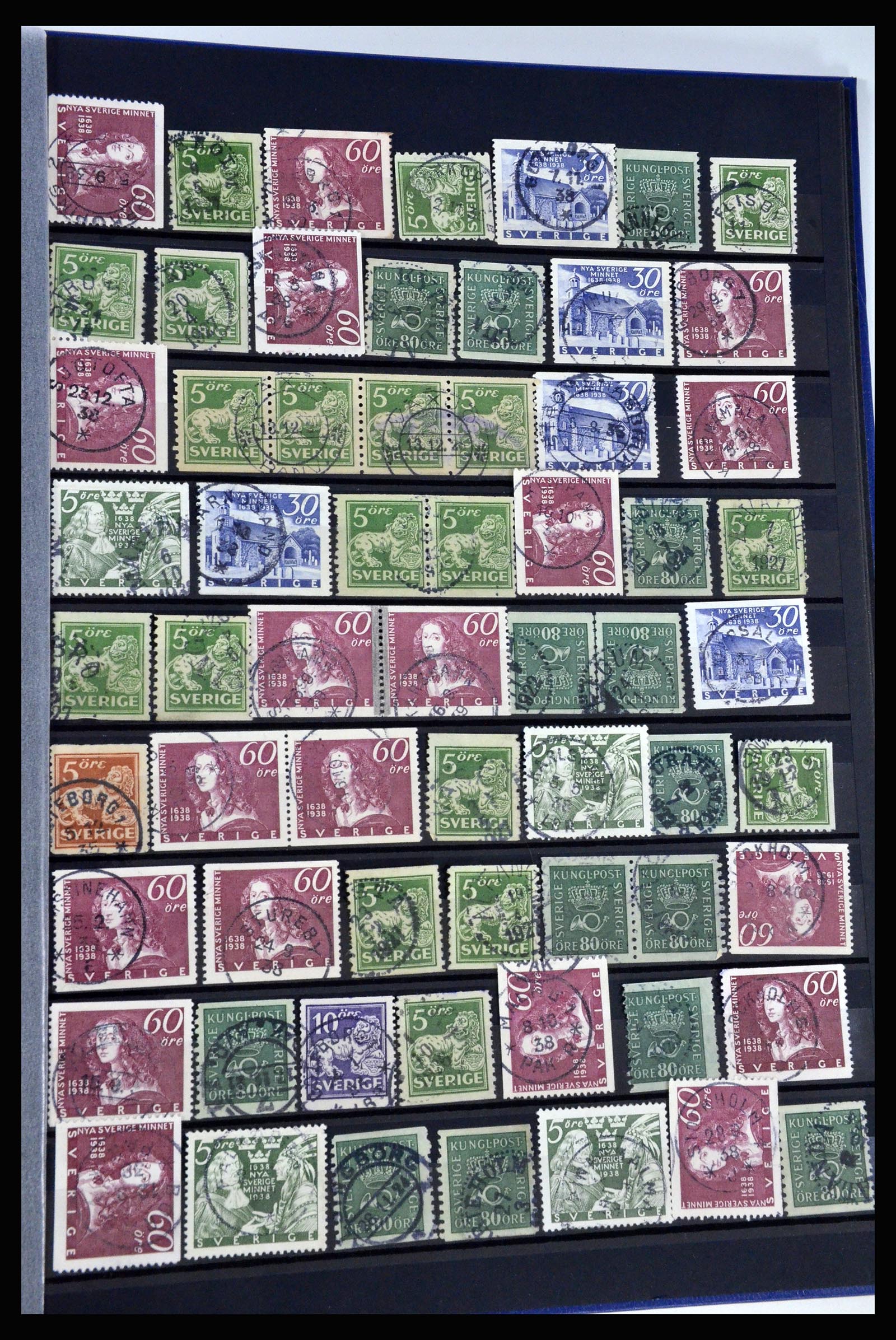 36316 053 - Postzegelverzameling 36316 Zweden stempels 1920-1938.