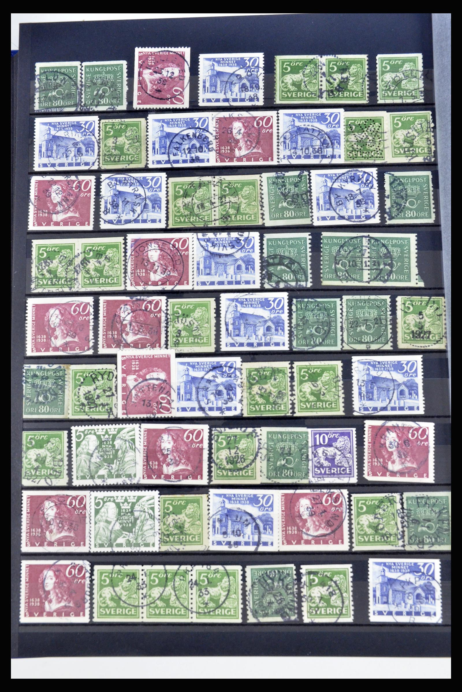 36316 054 - Postzegelverzameling 36316 Zweden stempels 1920-1938.