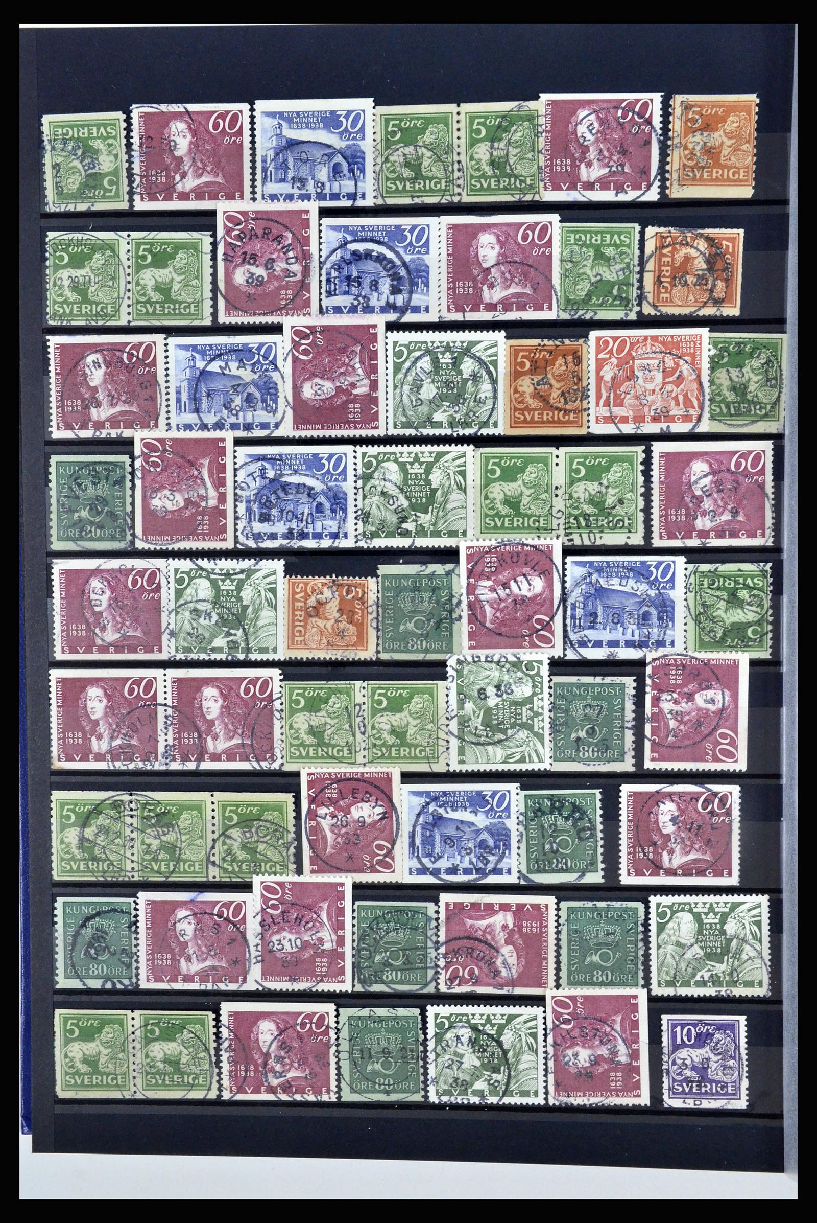 36316 056 - Postzegelverzameling 36316 Zweden stempels 1920-1938.