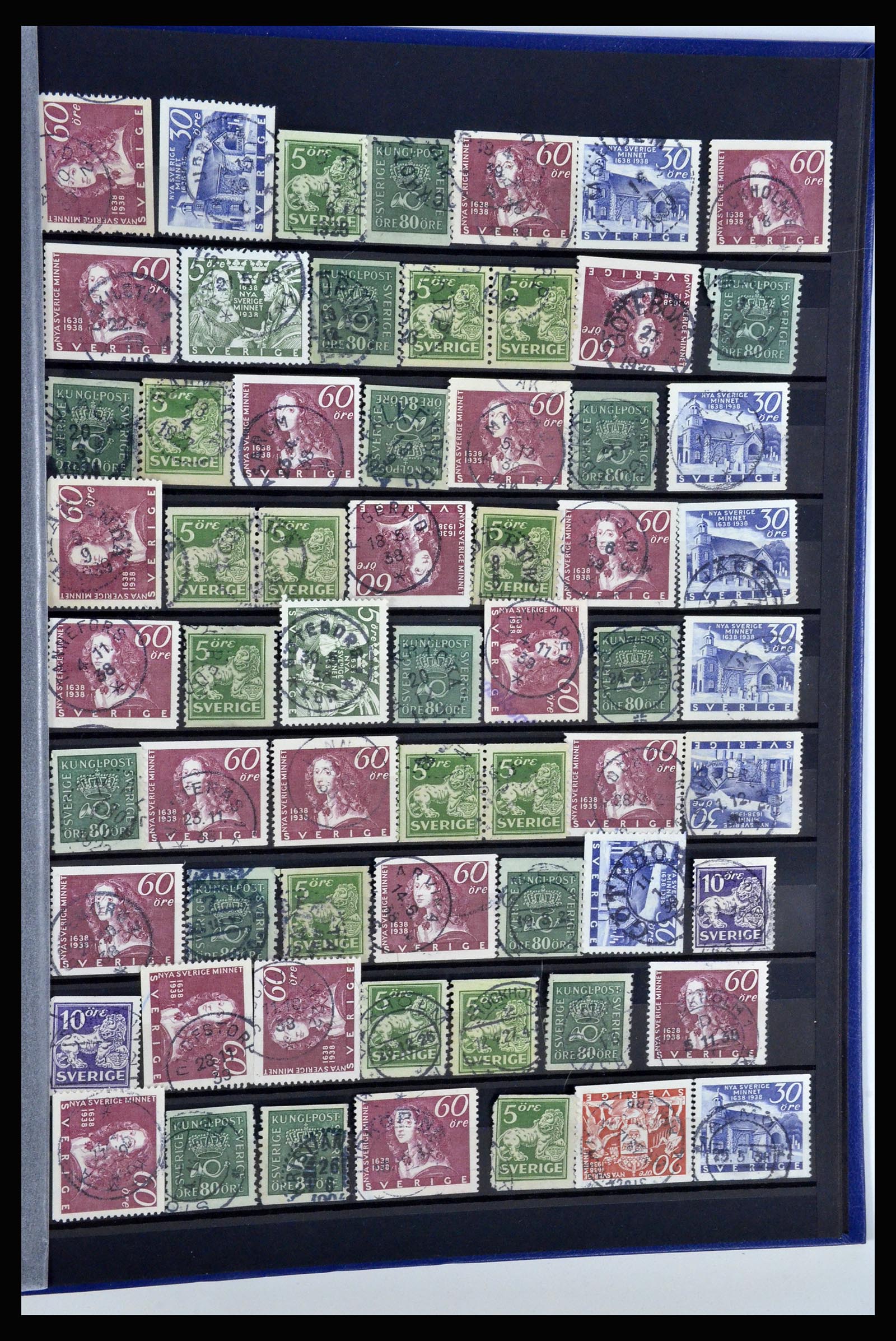 36316 057 - Postzegelverzameling 36316 Zweden stempels 1920-1938.