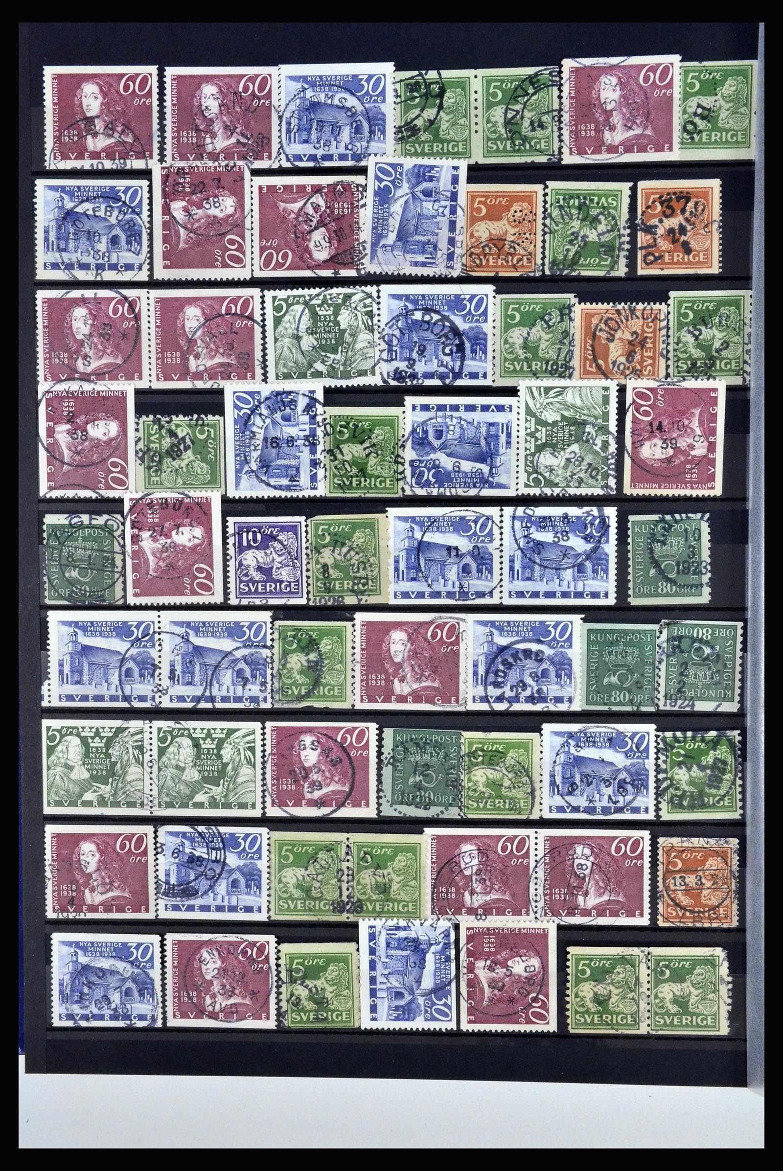 36316 058 - Postzegelverzameling 36316 Zweden stempels 1920-1938.