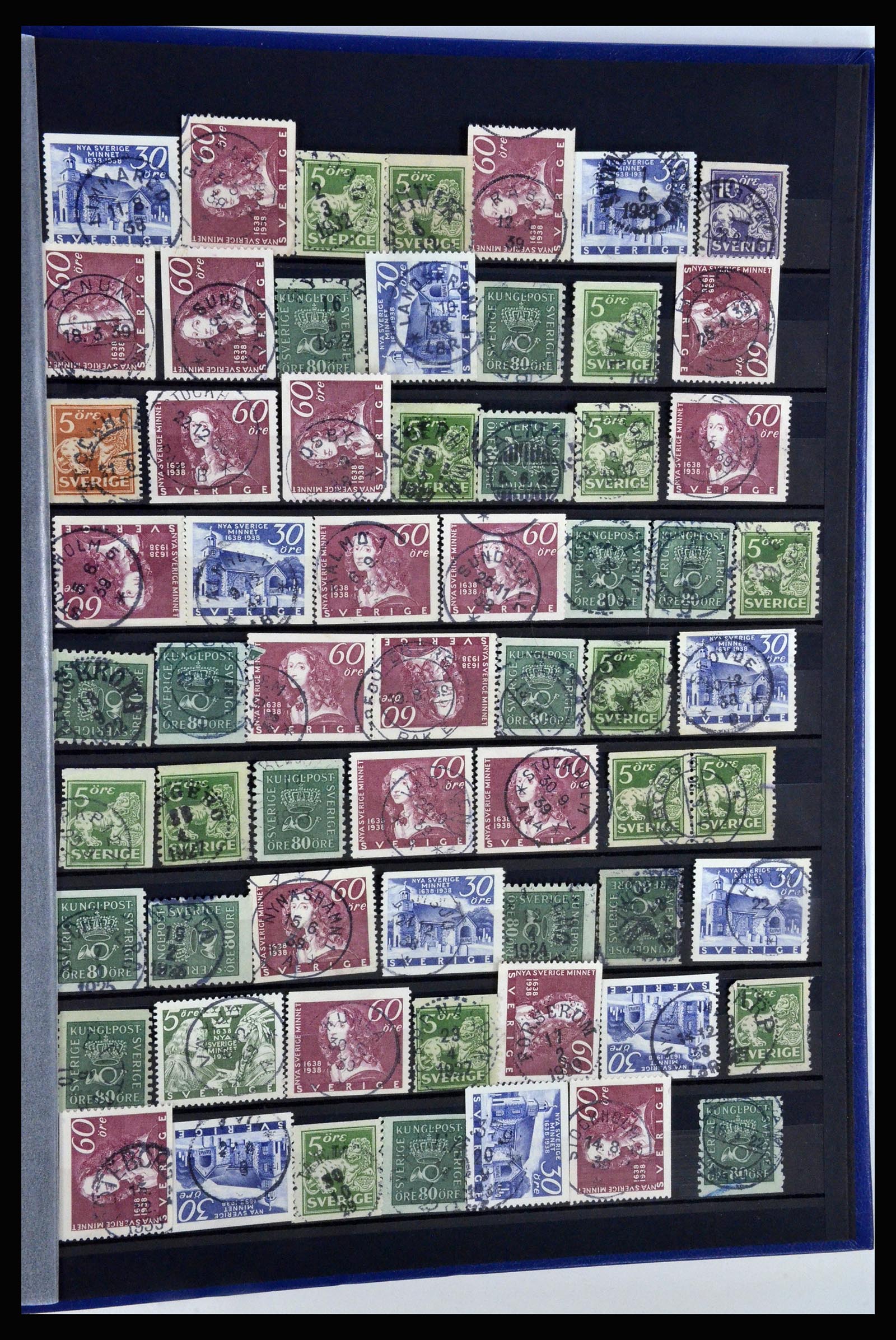 36316 059 - Postzegelverzameling 36316 Zweden stempels 1920-1938.
