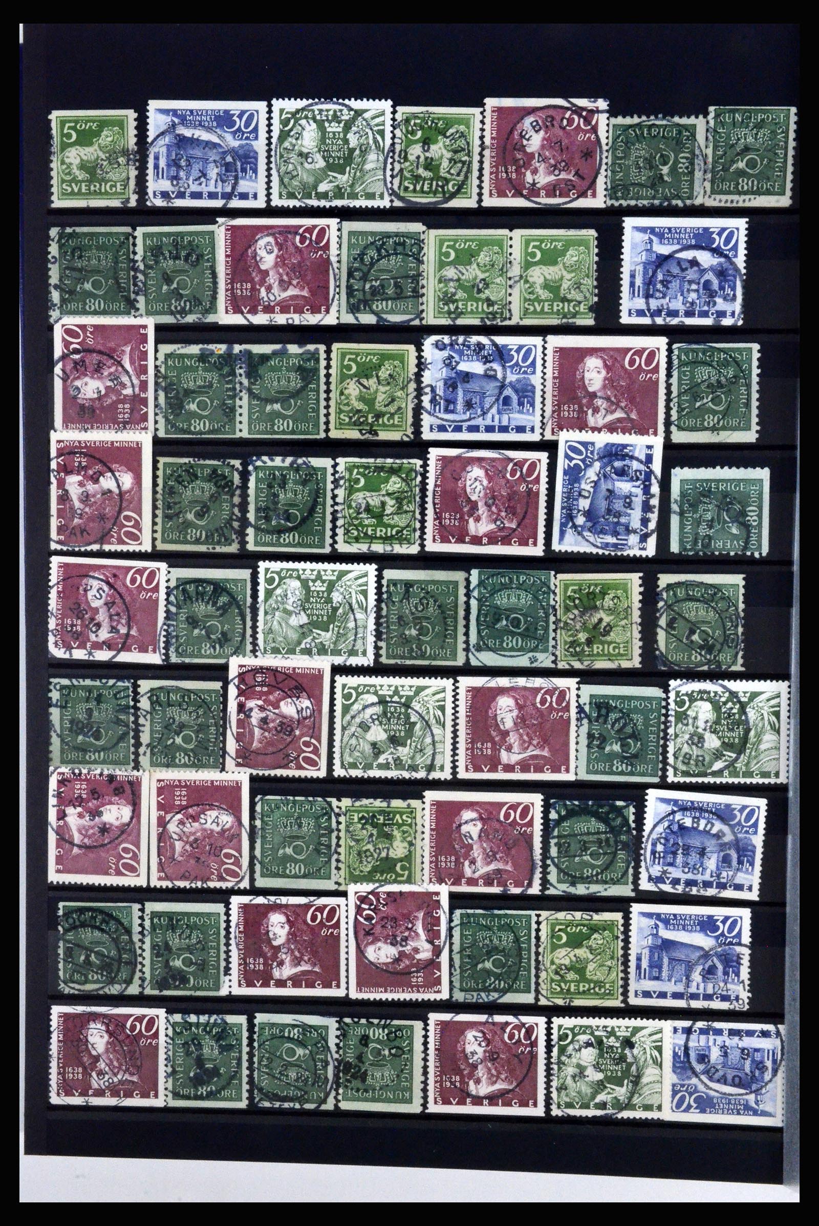 36316 060 - Postzegelverzameling 36316 Zweden stempels 1920-1938.