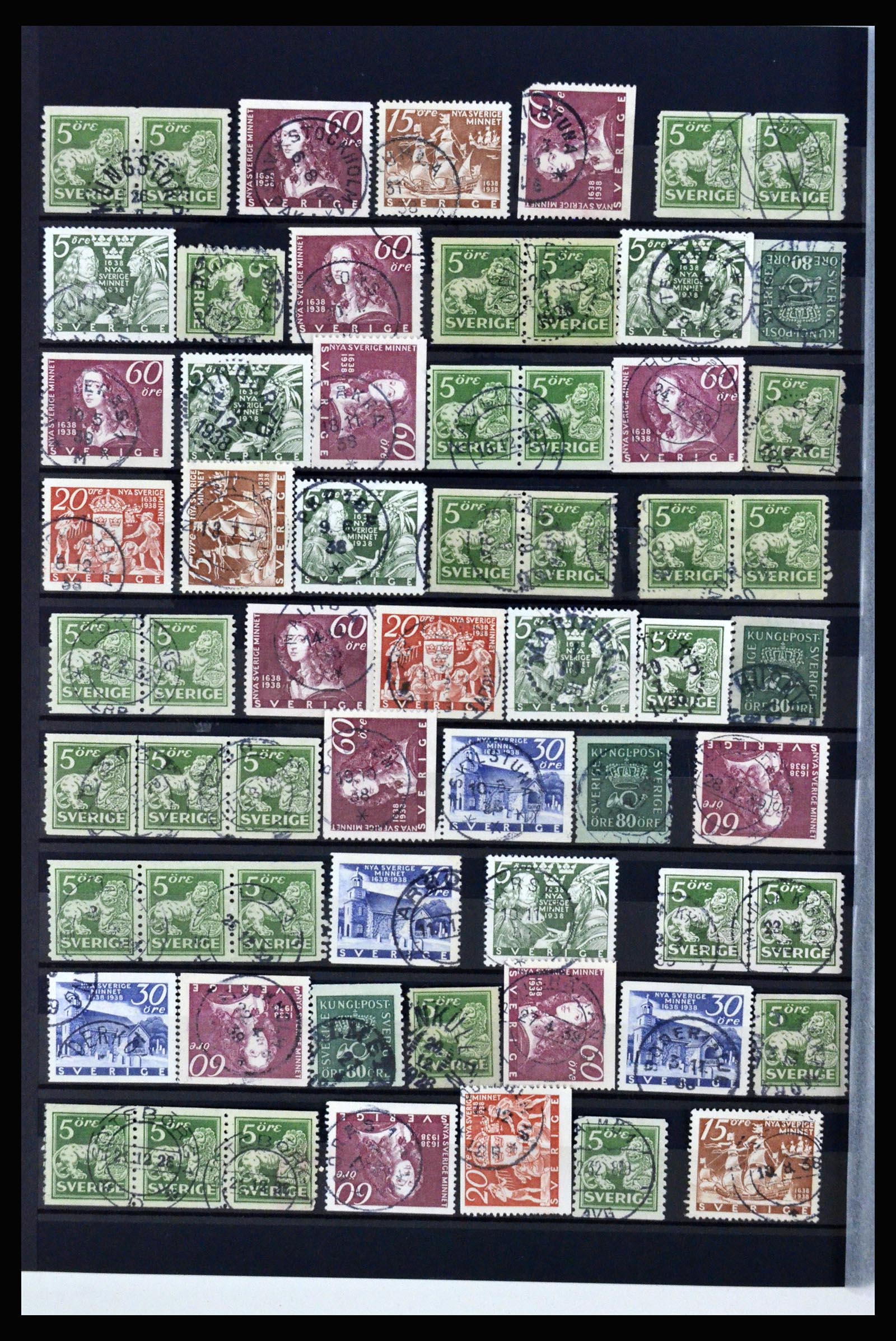 36316 104 - Postzegelverzameling 36316 Zweden stempels 1920-1938.