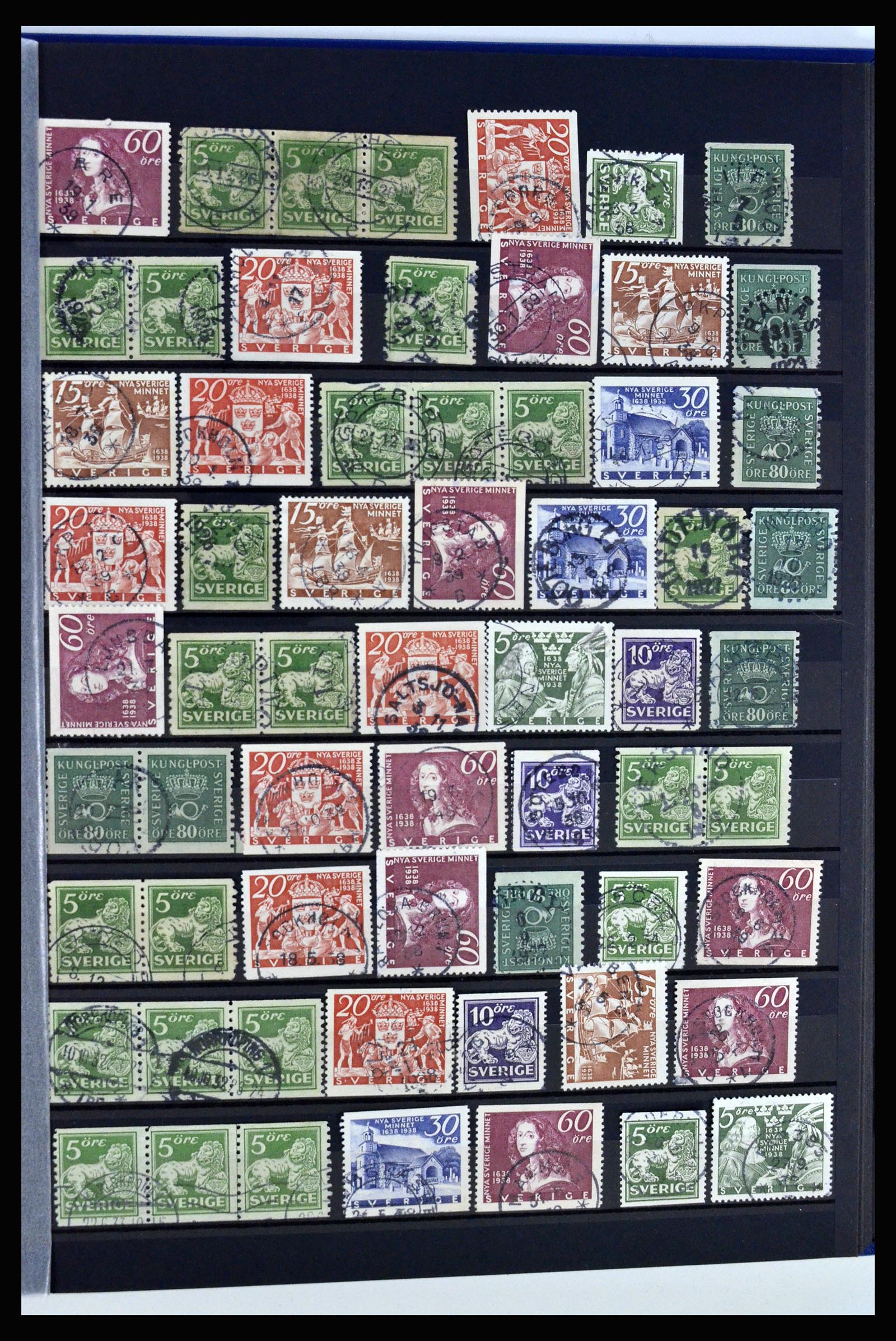 36316 105 - Postzegelverzameling 36316 Zweden stempels 1920-1938.