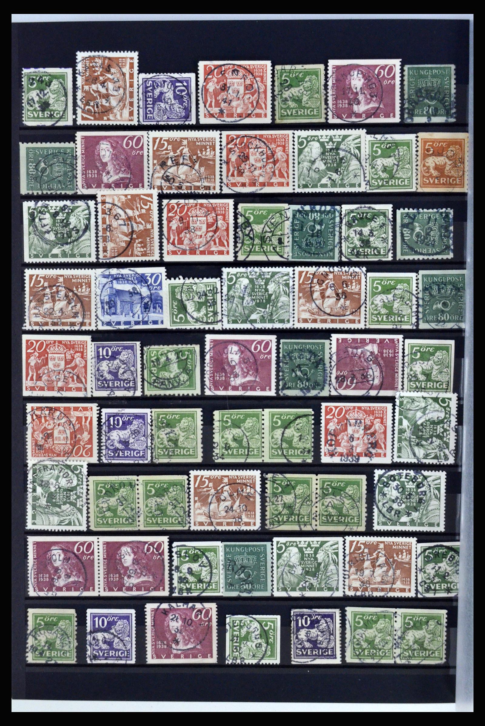 36316 106 - Postzegelverzameling 36316 Zweden stempels 1920-1938.