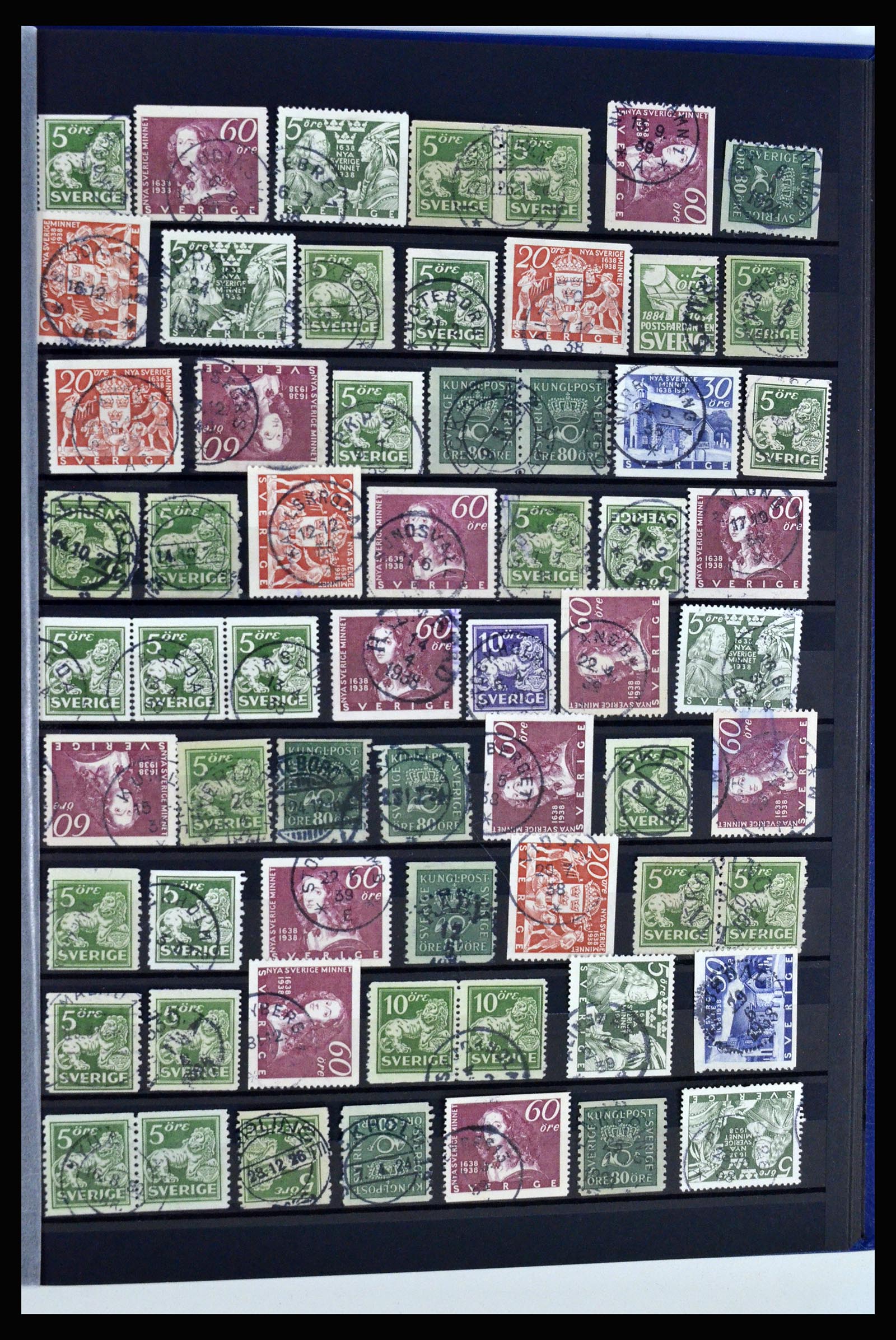 36316 107 - Postzegelverzameling 36316 Zweden stempels 1920-1938.