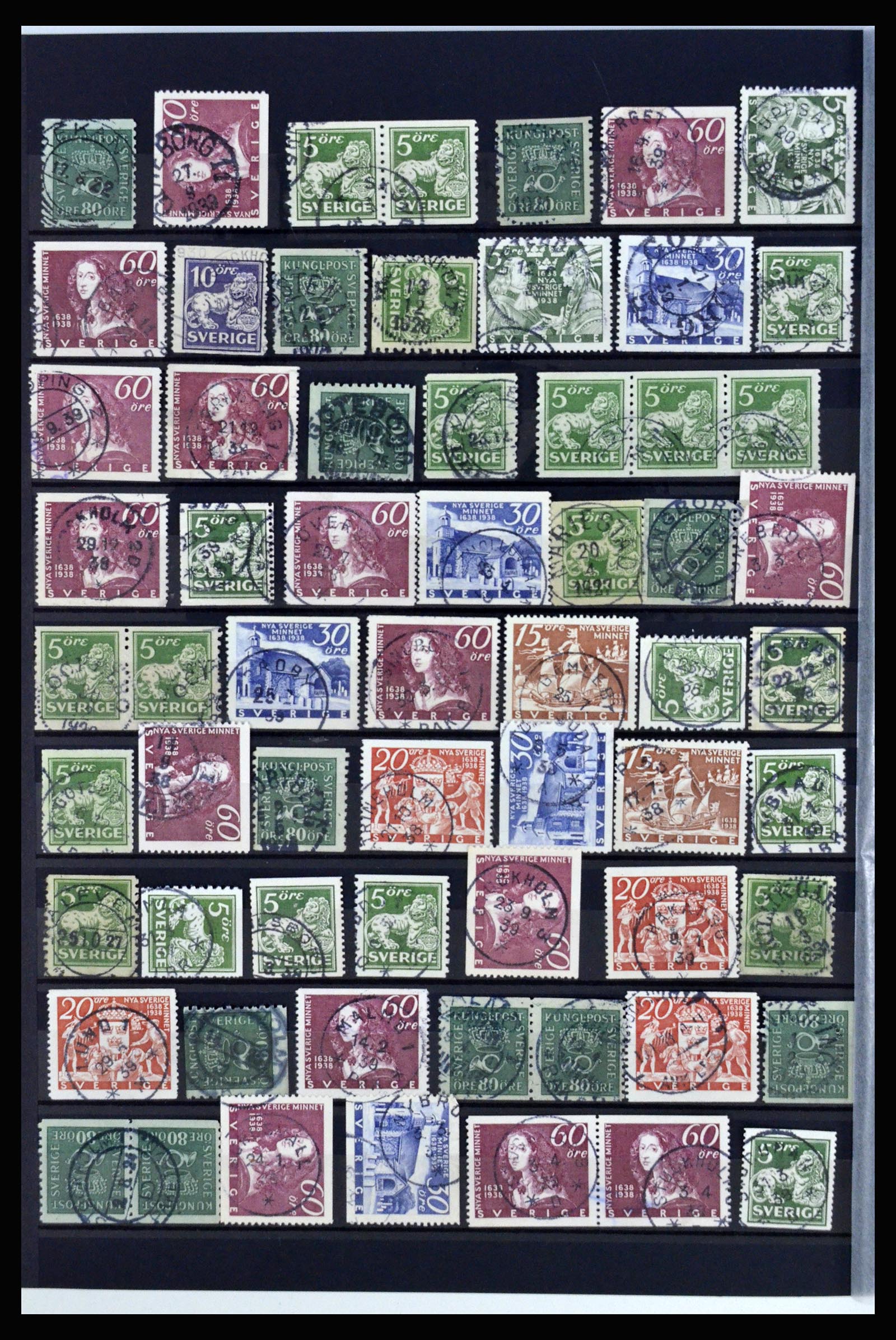 36316 108 - Postzegelverzameling 36316 Zweden stempels 1920-1938.