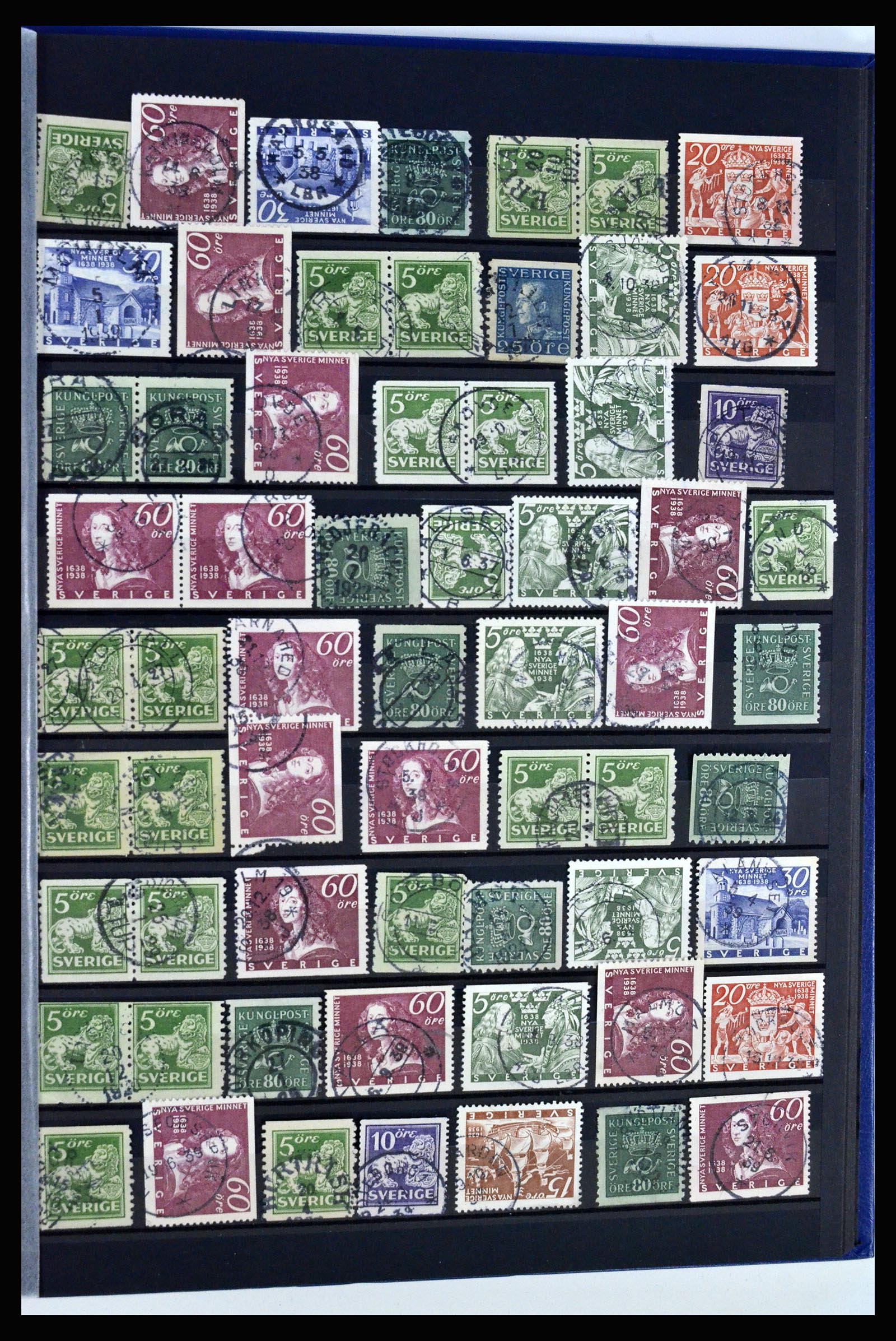 36316 109 - Postzegelverzameling 36316 Zweden stempels 1920-1938.