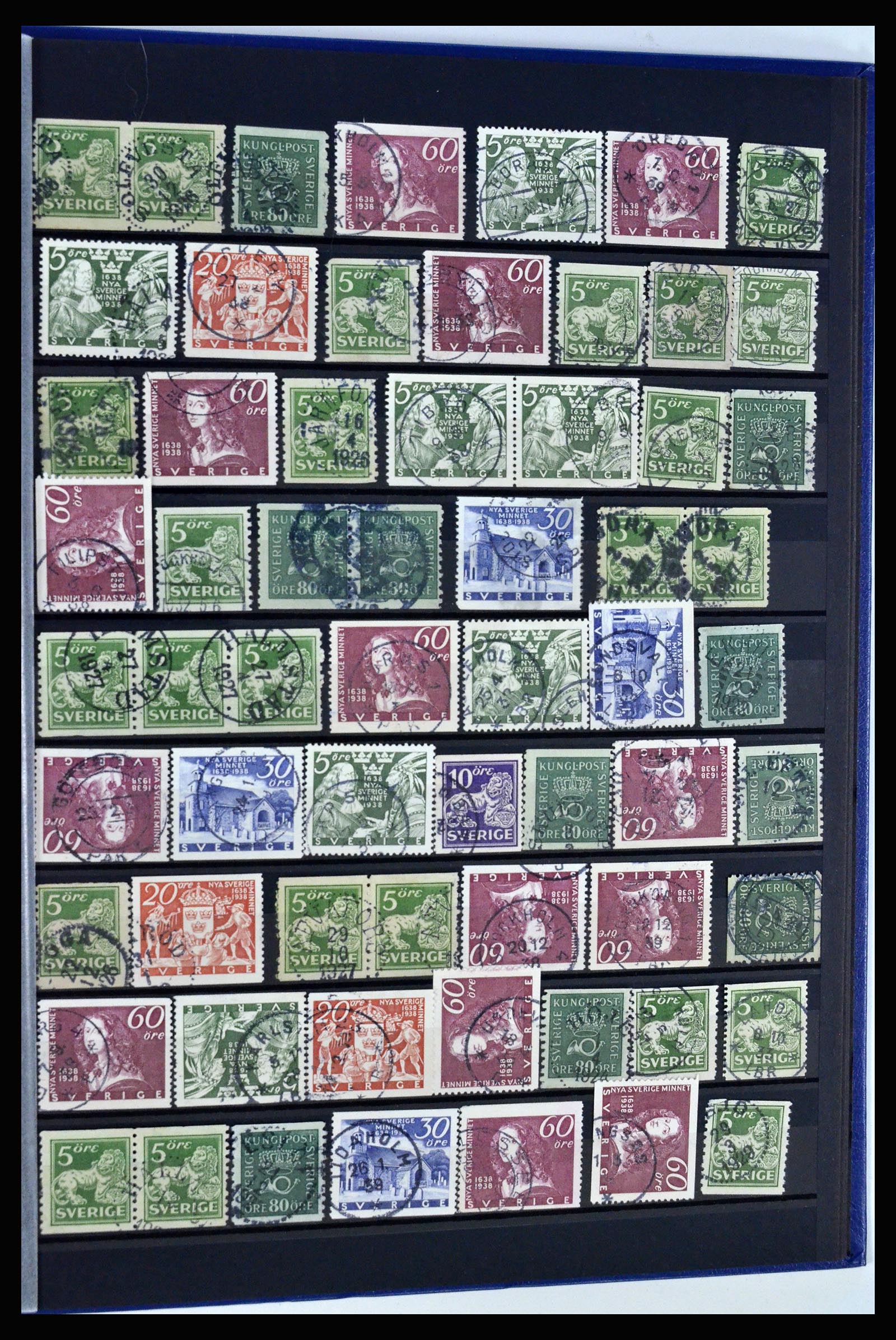 36316 113 - Postzegelverzameling 36316 Zweden stempels 1920-1938.