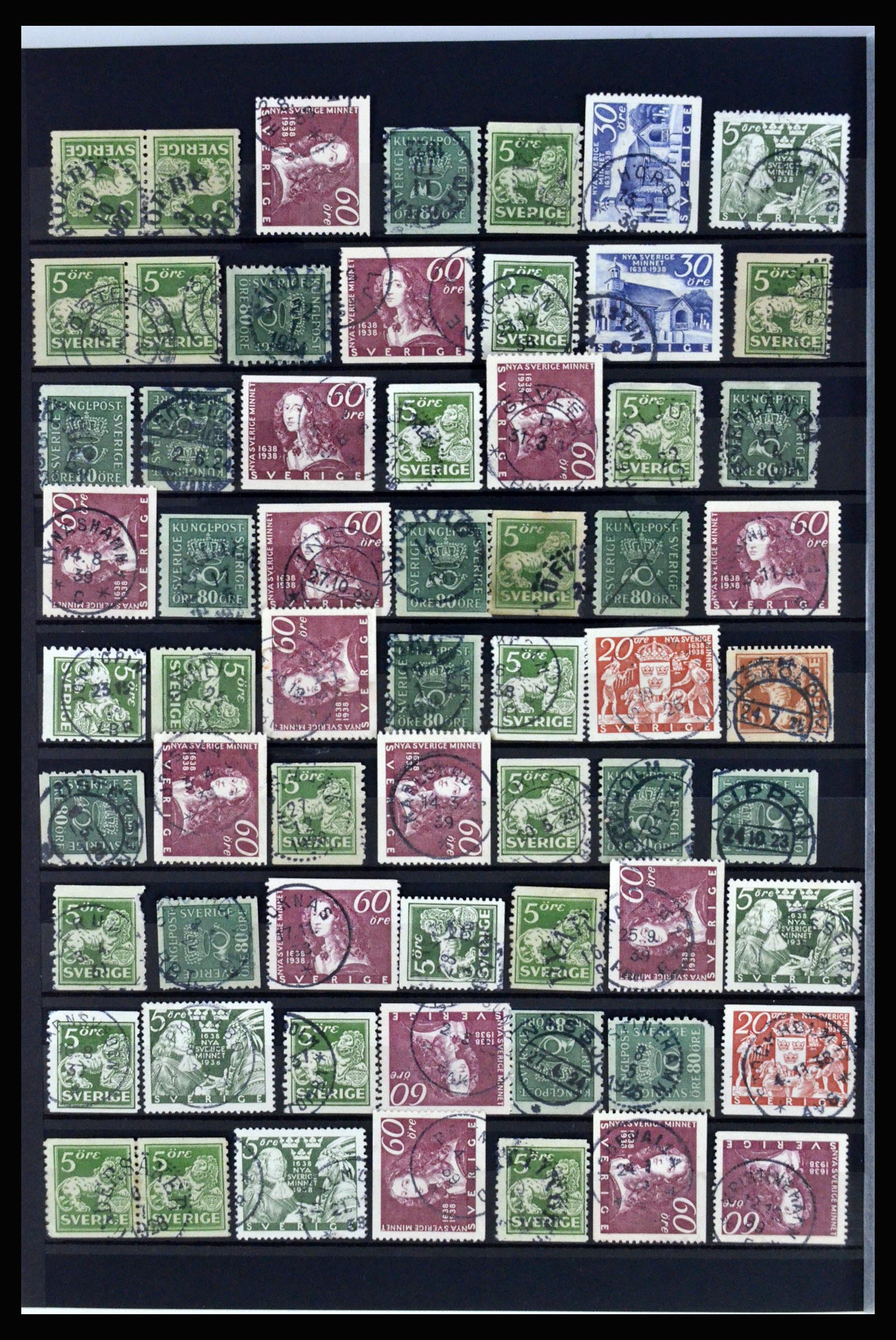 36316 114 - Postzegelverzameling 36316 Zweden stempels 1920-1938.