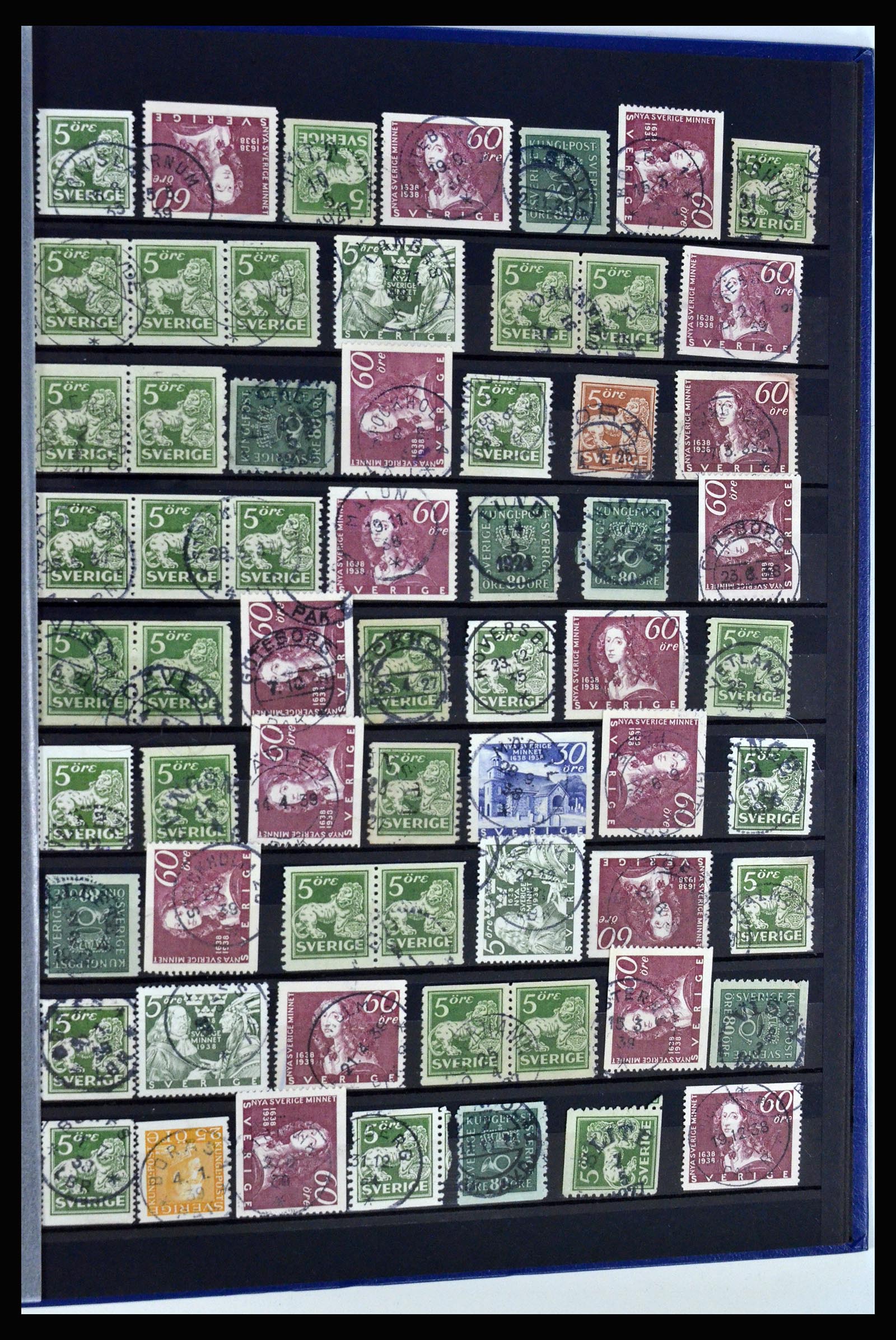 36316 115 - Postzegelverzameling 36316 Zweden stempels 1920-1938.