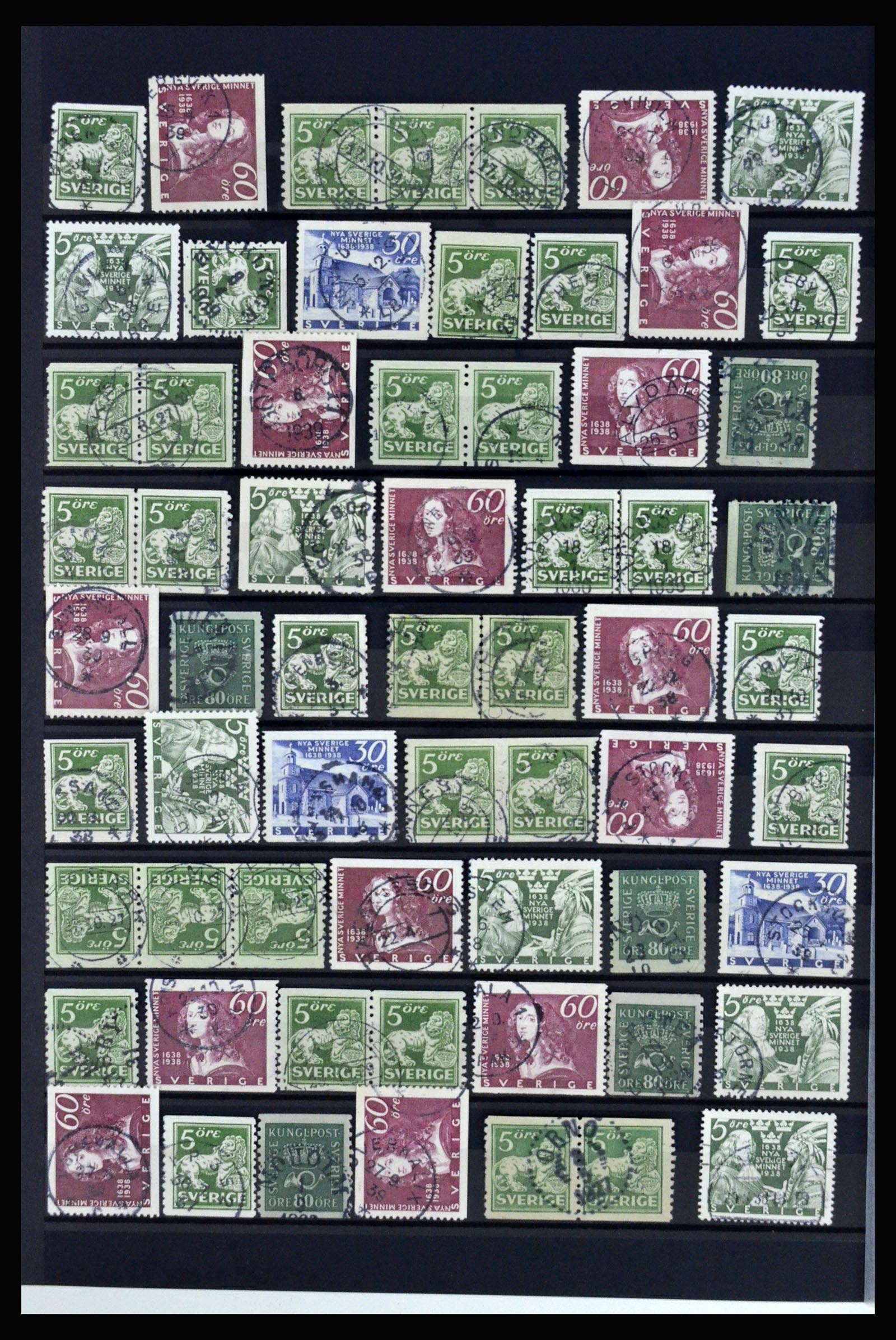 36316 116 - Postzegelverzameling 36316 Zweden stempels 1920-1938.