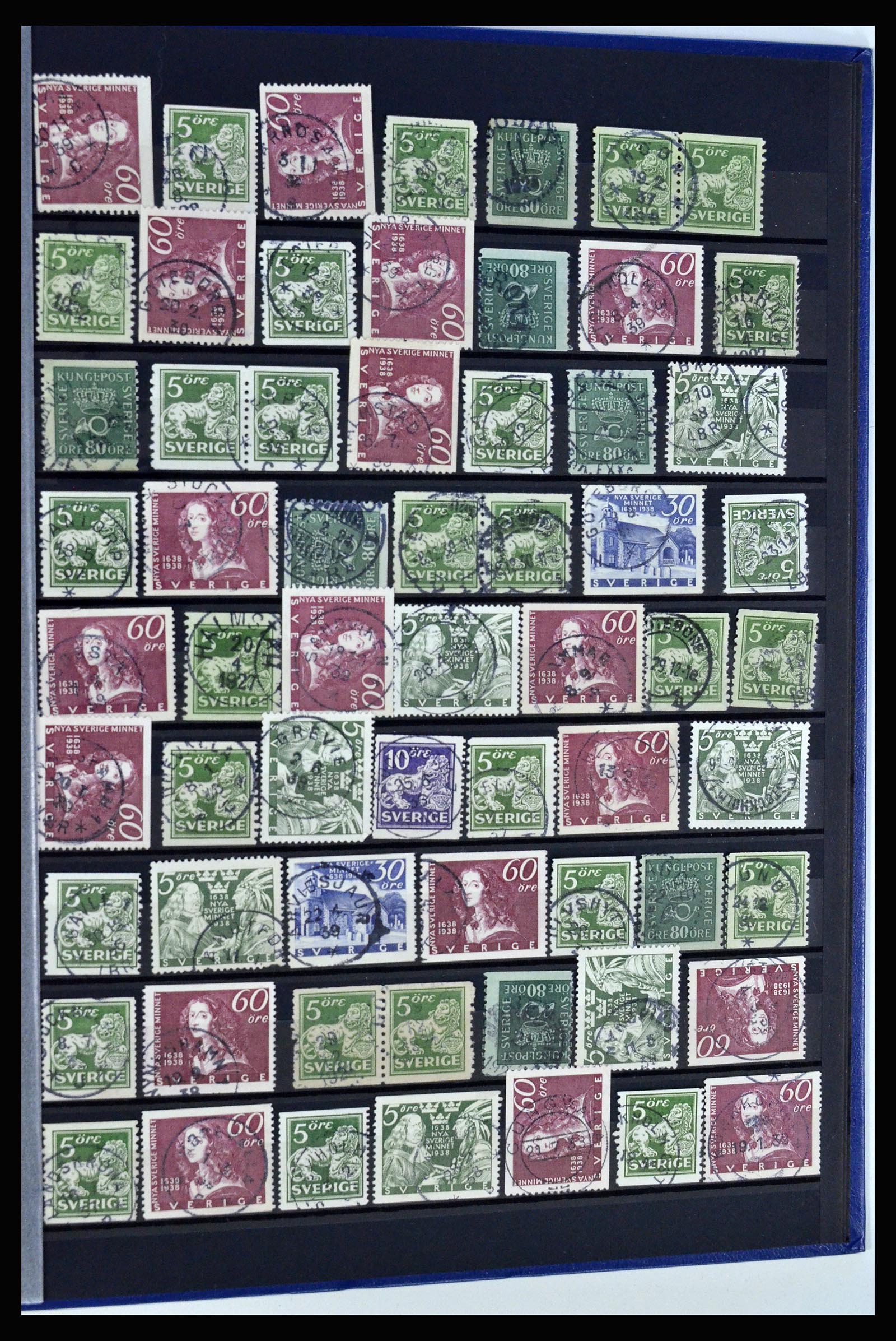 36316 117 - Postzegelverzameling 36316 Zweden stempels 1920-1938.
