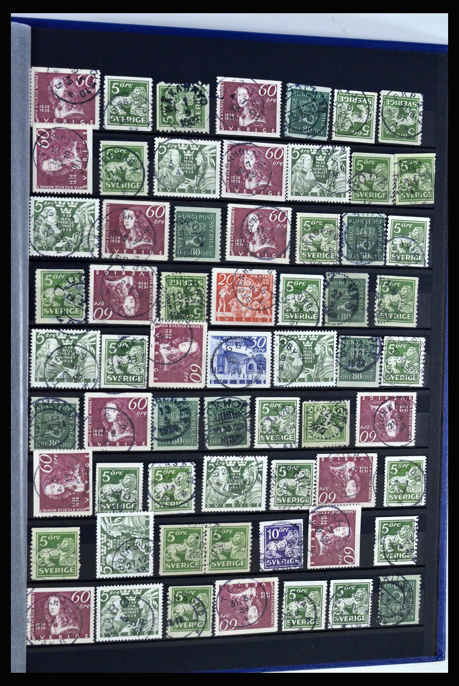36316 119 - Postzegelverzameling 36316 Zweden stempels 1920-1938.