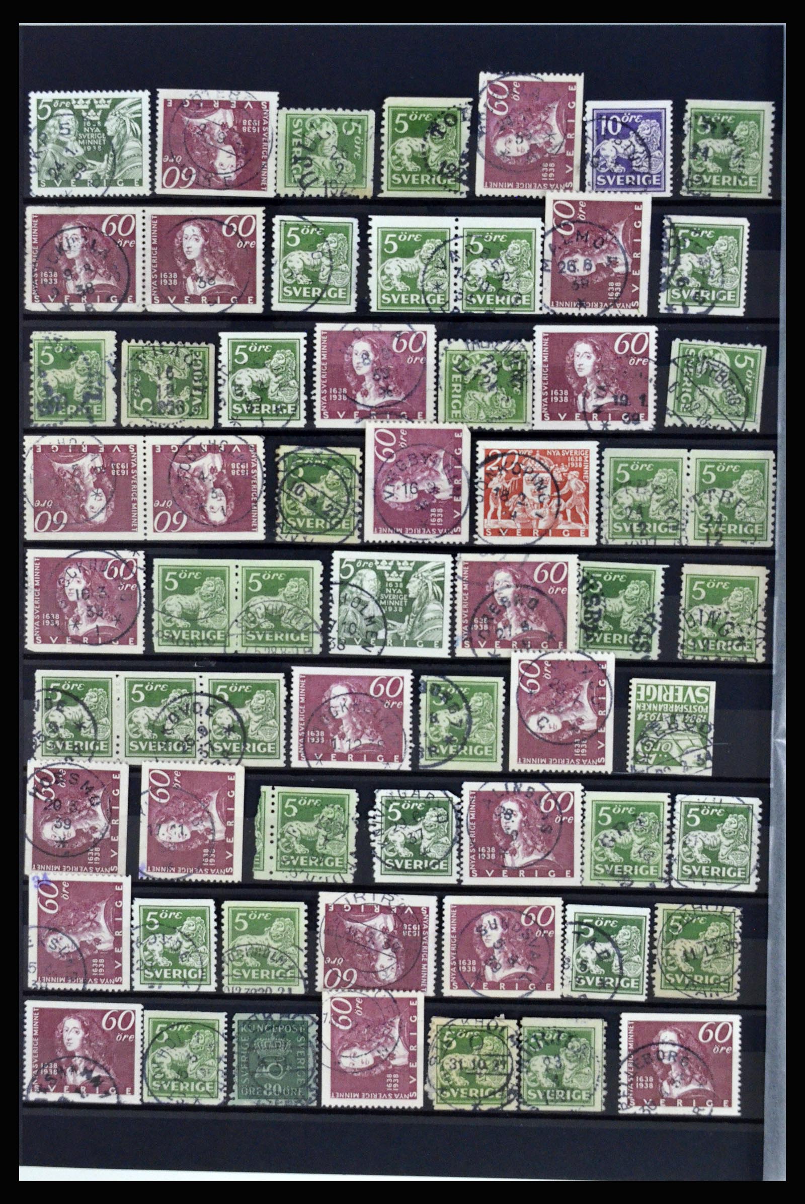 36316 120 - Postzegelverzameling 36316 Zweden stempels 1920-1938.