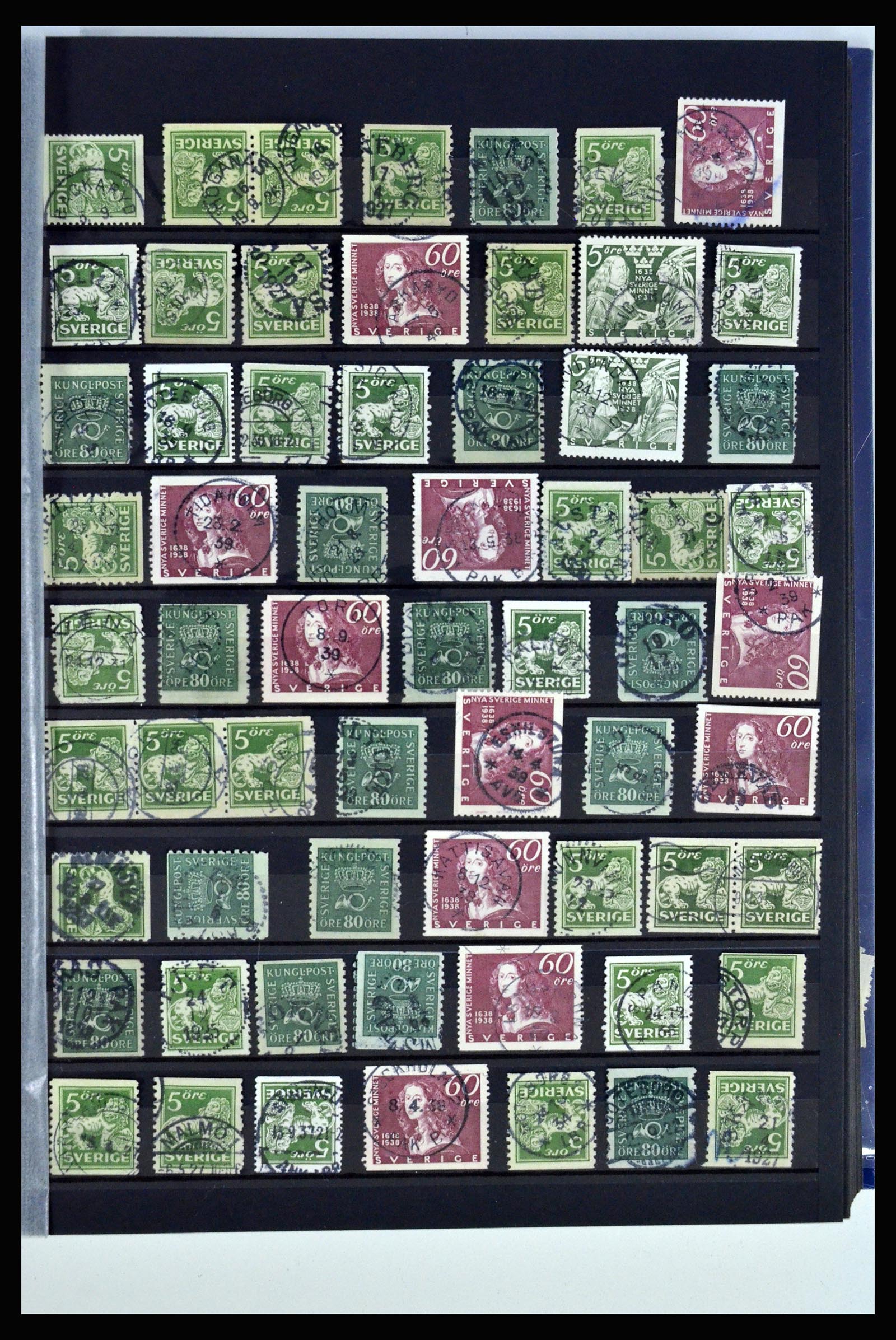 36316 141 - Postzegelverzameling 36316 Zweden stempels 1920-1938.