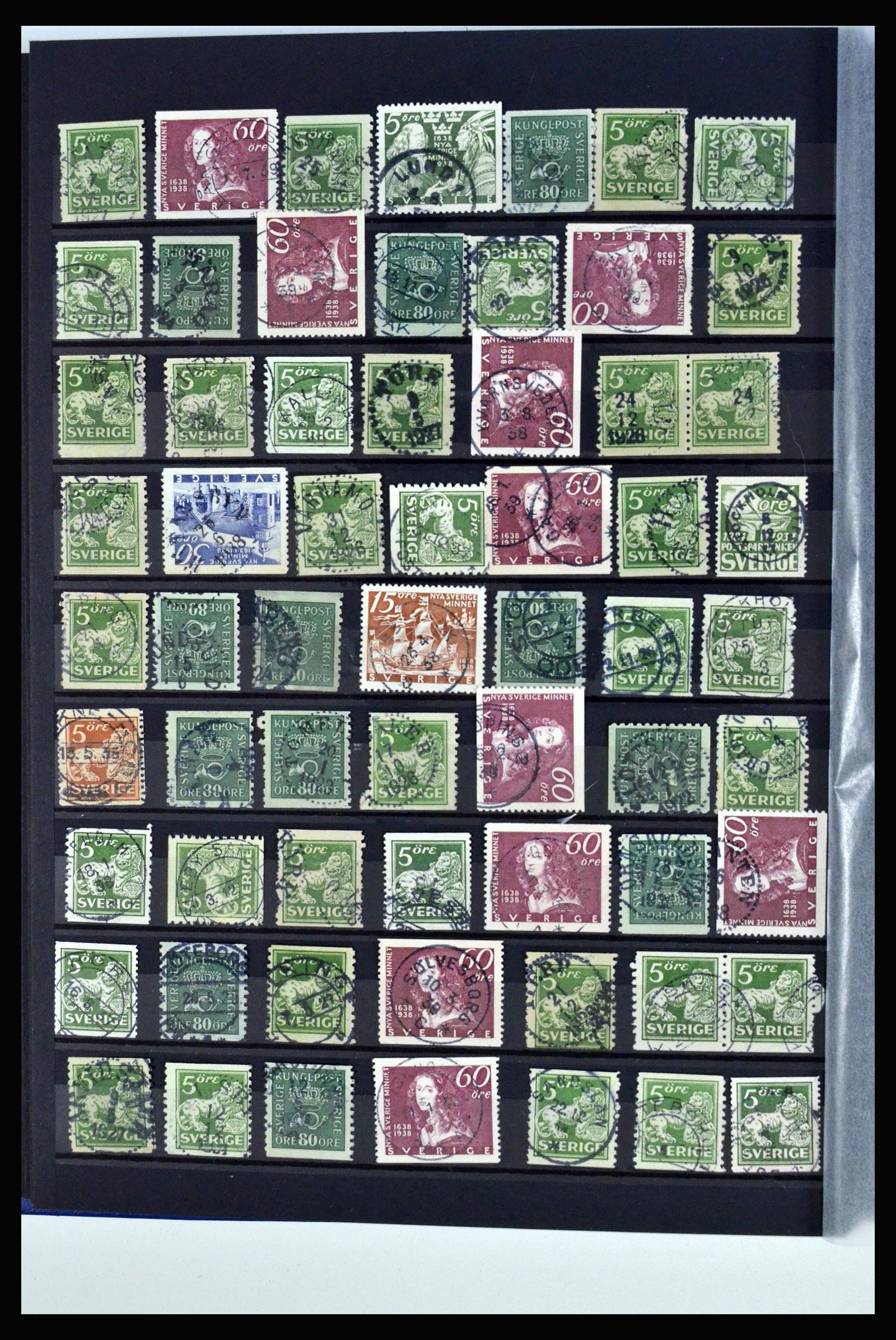 36316 142 - Postzegelverzameling 36316 Zweden stempels 1920-1938.
