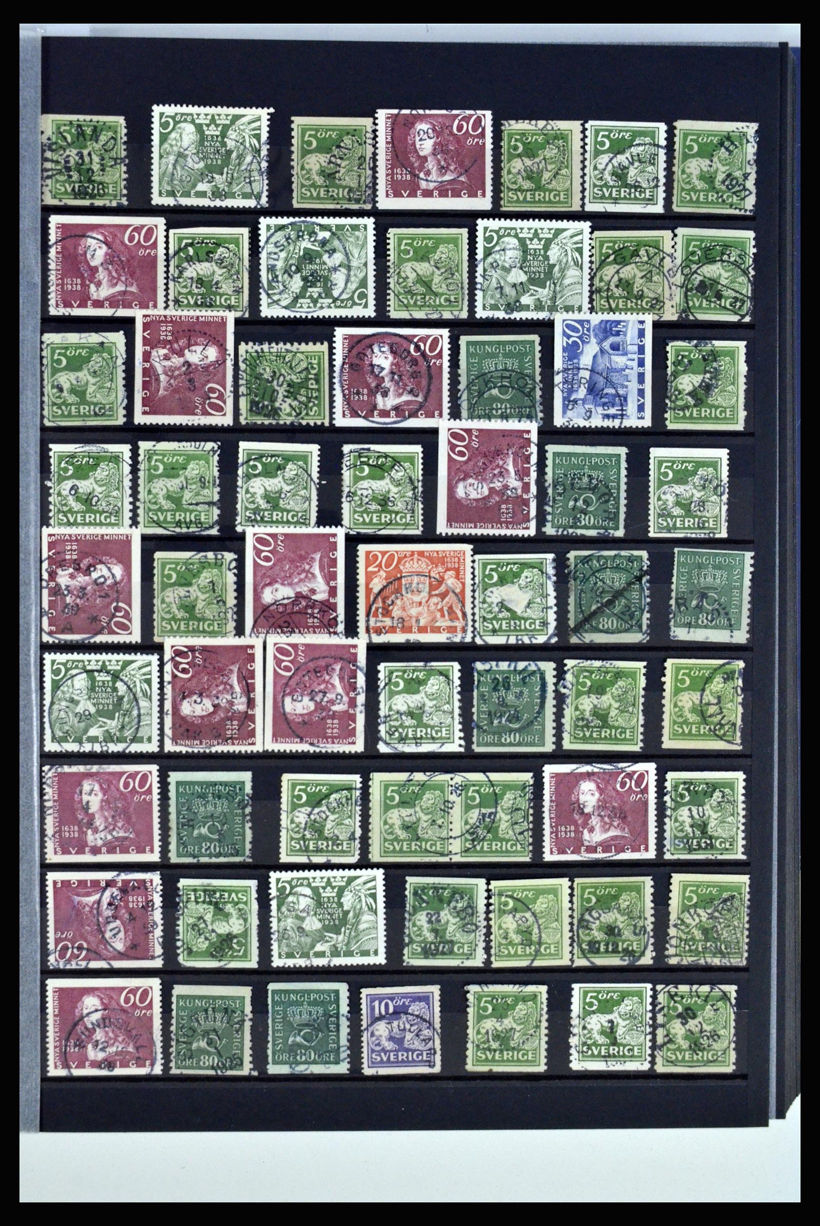 36316 143 - Postzegelverzameling 36316 Zweden stempels 1920-1938.