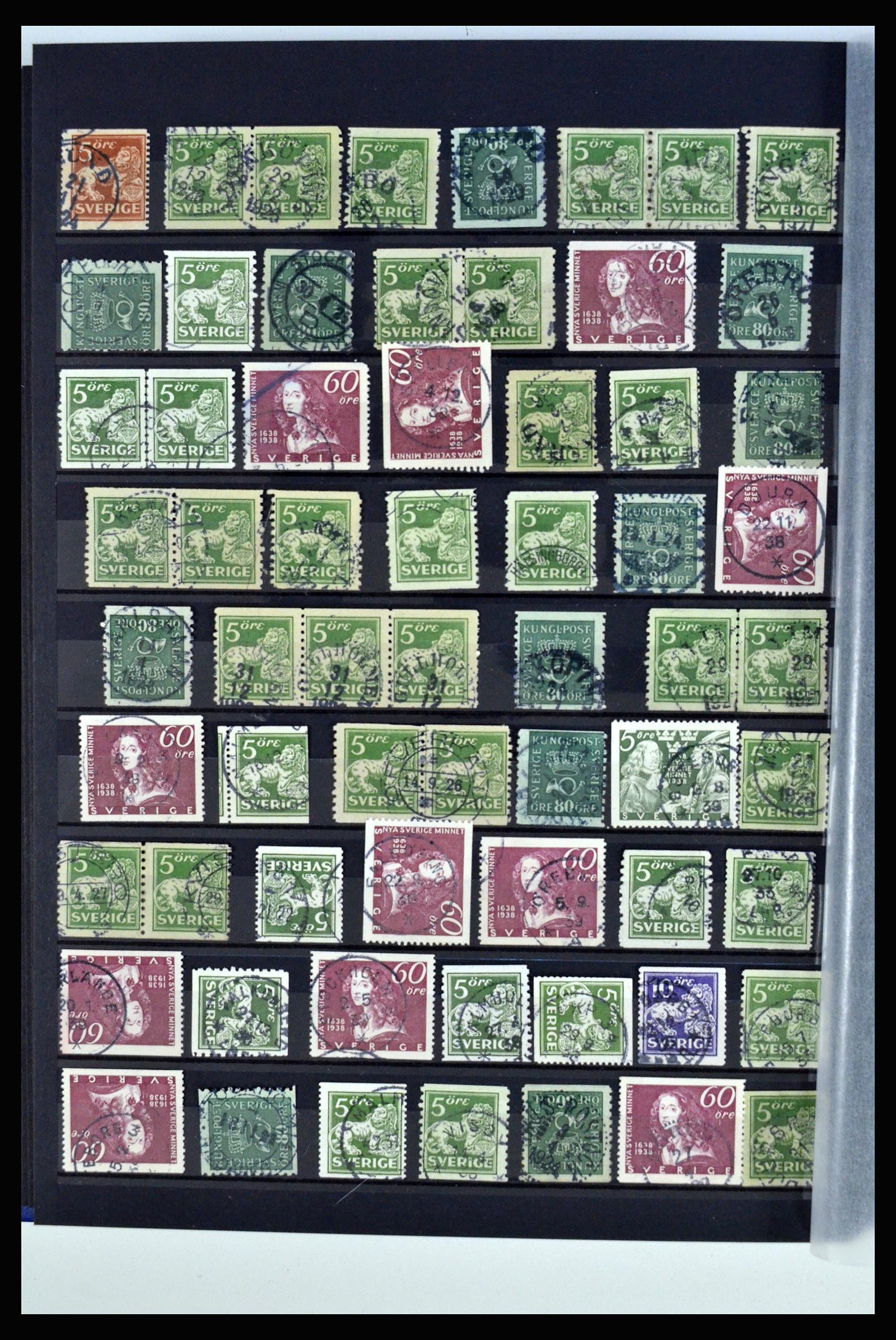 36316 144 - Postzegelverzameling 36316 Zweden stempels 1920-1938.